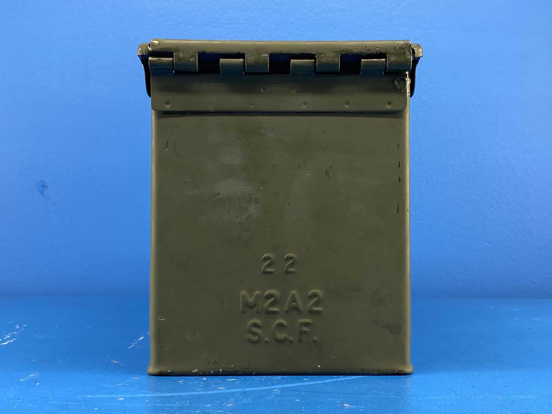 U.S. Military Surplus M2A2 Ammo Can (Pack of 2) 50 Cal | Cleaned & Lubed | Watertight Seal | Good Hinges | Made by SCF