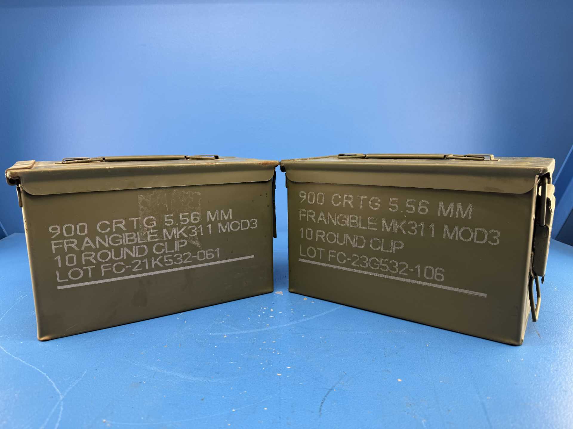 U.S. Military Surplus M2A2 Ammo Can (Pack of 2) 50 Cal | Cleaned & Lubed | Watertight Seal | Good Hinges | Made by SCF