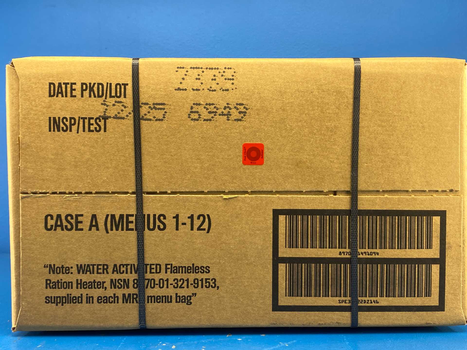 12.25 MRE Case (12 Pack U.S. Military Genuine Ready to Eat Meals Case A or B, Leave Order Notes for preference)