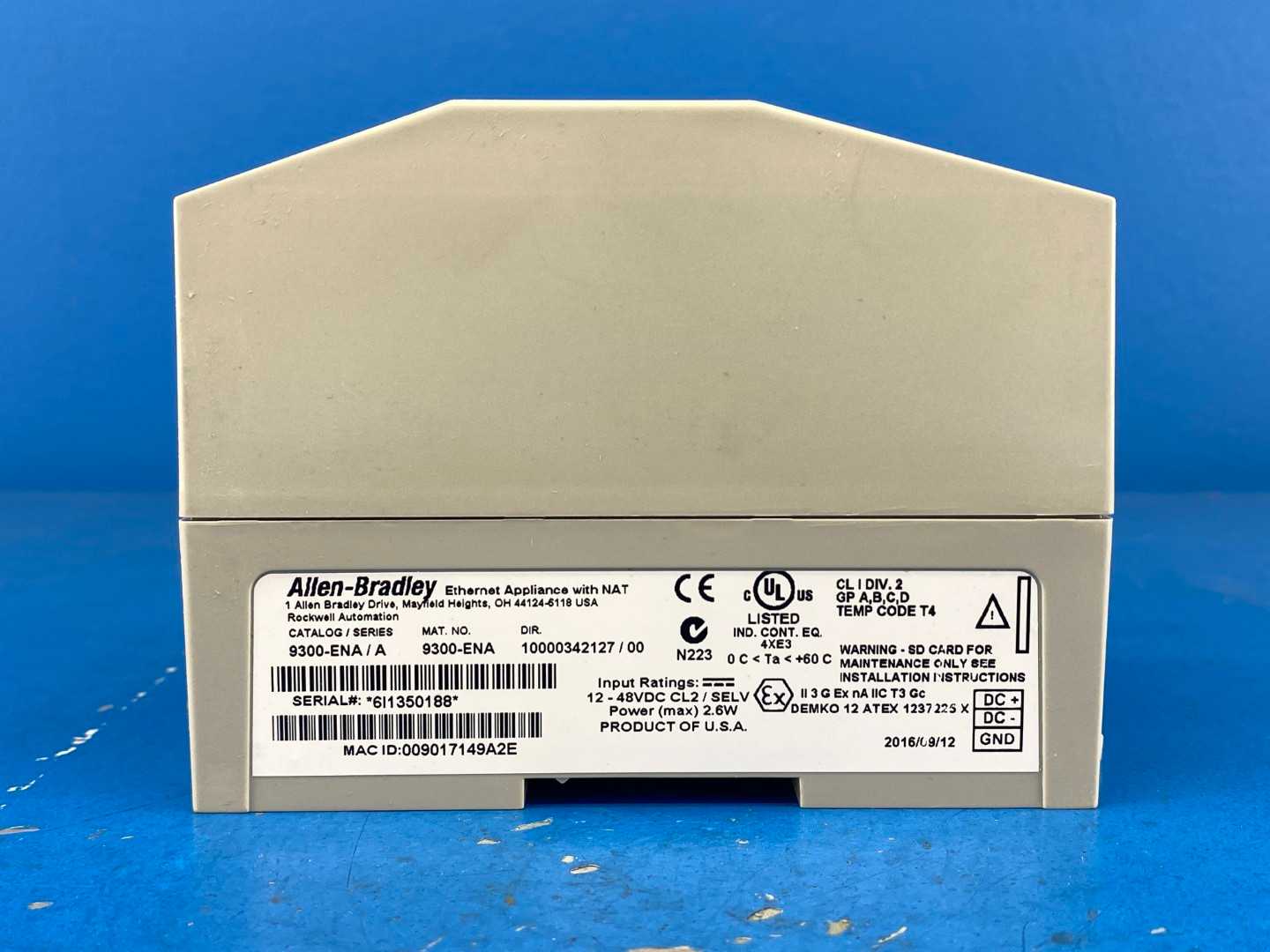 Allen-Bradley 9300-ENA, Ethernet Network Appliance With NAT