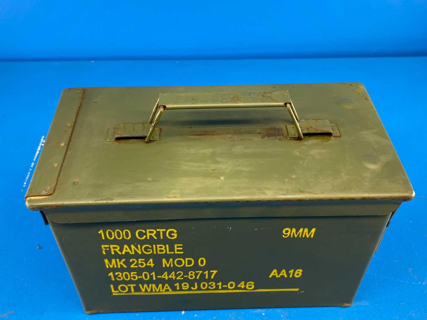 Pack of 2 - Ammo Can U.S. Military Surplus MK254 MOD 0 (Stamped) 9mm (Yellow Stencil) Grade 3