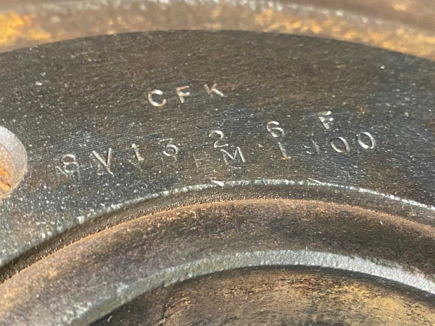 TB Woods 8V1326F V-Belt Pulley - 8V Belt Section, 6 Groove, 13.2 O.D., QD Bushed, F Series Bushing, Cast Iron