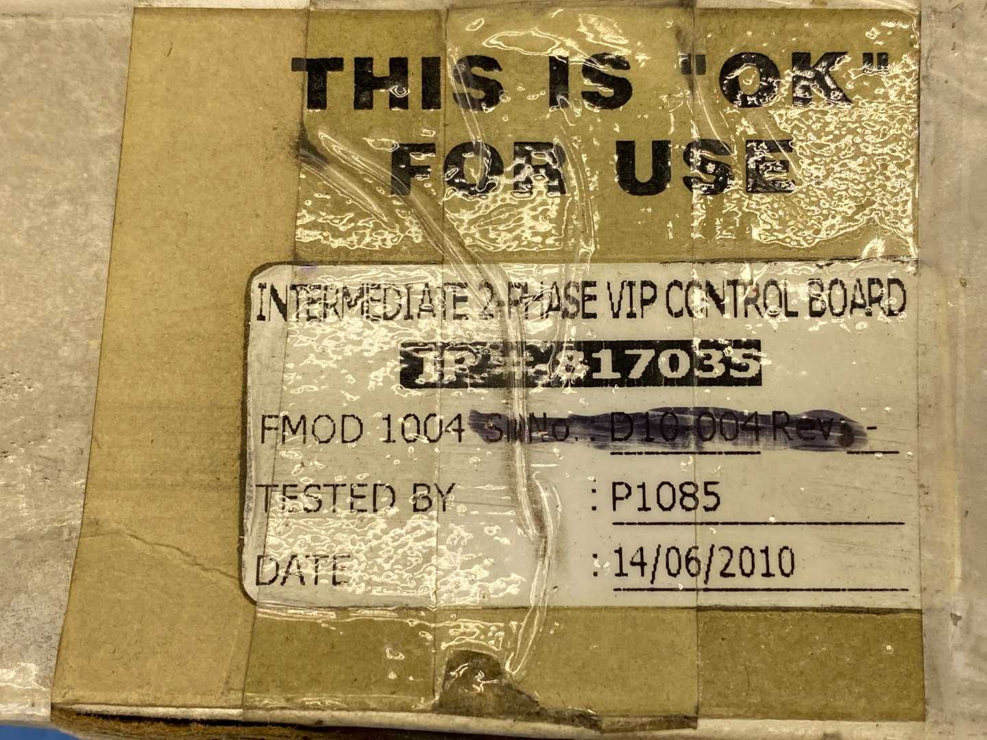 Inductotherm IP#817035, Intermediate 2-Phase VIP Control Board (REPAIRD)