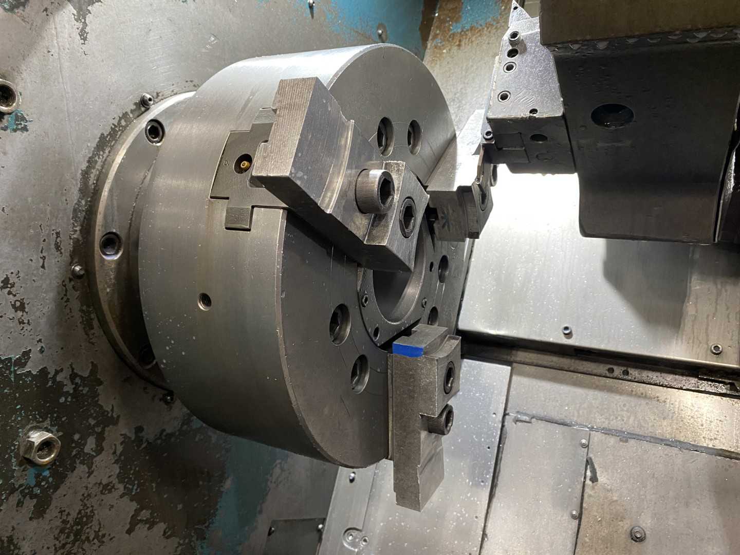 Nakamura-Tome Slant-4B CNC Horizontal Turning Center Fanuc 11T/15-T, 1992, 12" Chuck, 33.86" Swing, 20.47" Over Saddle, 18.31" Turn Dia, 63.38" Z-Travel, 10-Station Turret