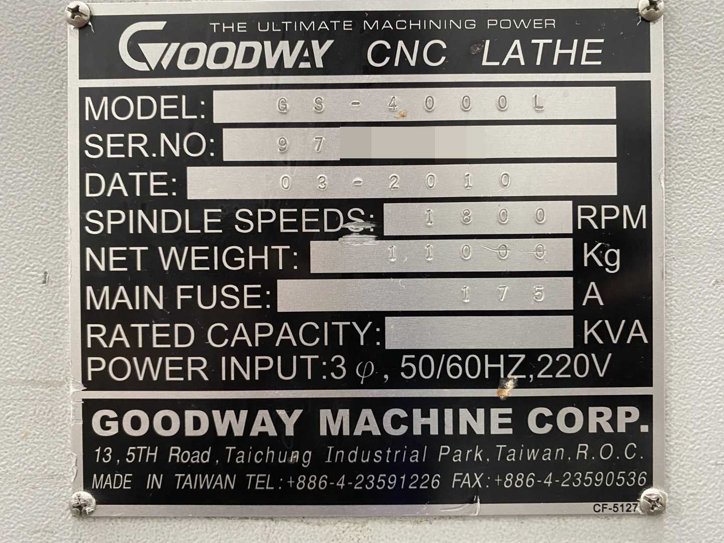 Yama Seiki GS-4000L CNC Horizontal Turning Center Fanuc 0i-TD, 18,086 Hours, 2010, 18" Chuck, 30.31" Swing, 24.41" Turn Dia, 32.2" Length, 30/37 kW, 12-Station Drum Turret