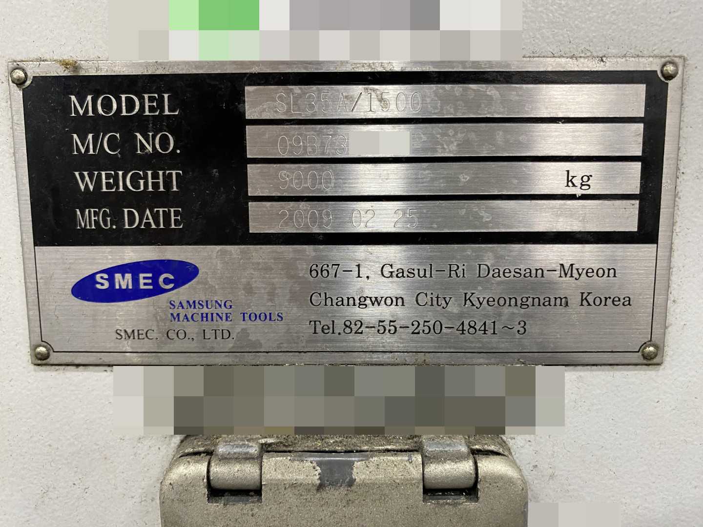 SMEC SL35A/1500 CNC Horizontal Turning Center Fanuc Oi-TC, 24,598 Hours, 2009, 15" Chuck, 23.62" Swing, 16.73" Over Slide, 16.5" Turn Dia, 60.2" Length, 2,000 RPM, 10-Station Turret