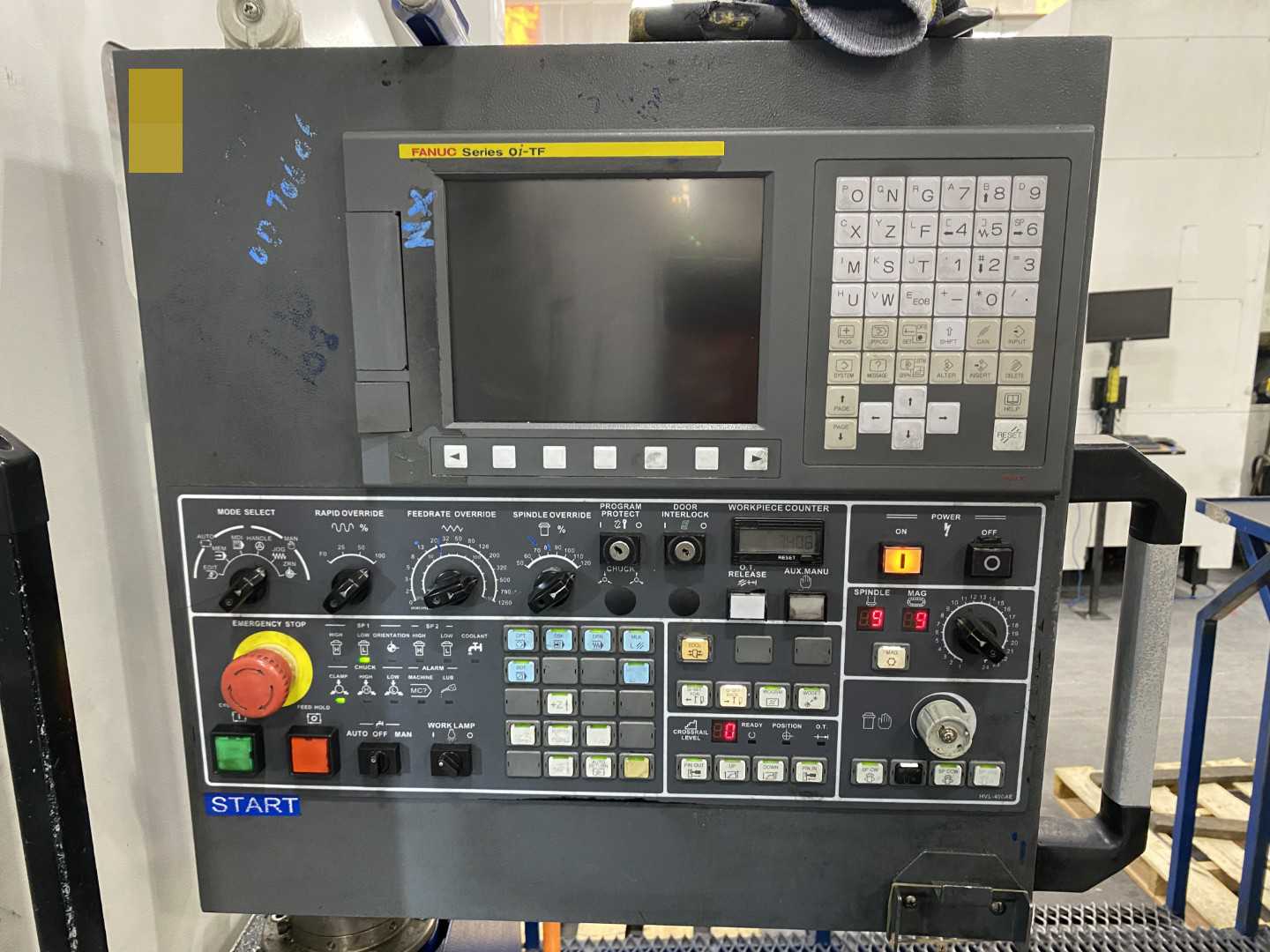 Honor Seiki VL-86C CNC Vertical Turning Center Fanuc 0i-TF, 16,844 Hours, 2016, 31.5" Table, 37.4" Swing, 37.4" Turn Dia, 25.5" Turn Height, 12-Station Turret, 70 kVA