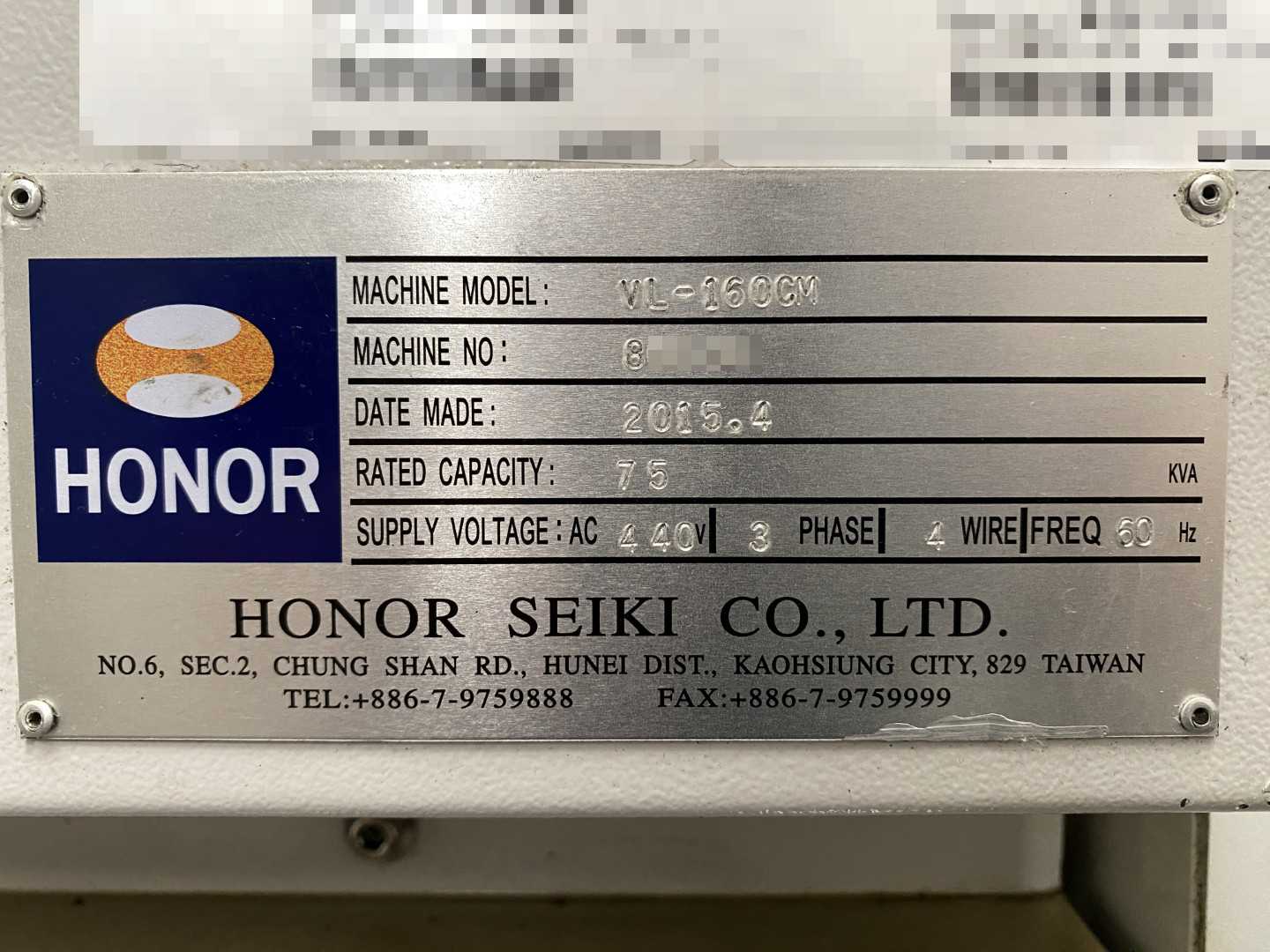 Honor Seiki VL-160CM 2015 CNC VTL Vertical Turning Center, Fanuc 0i-TF, C-Axis, Live Tooling, 78.7" Swing, 63" Table, 16-ATC, ULTRA LOW HOURS! 1,051 Hours