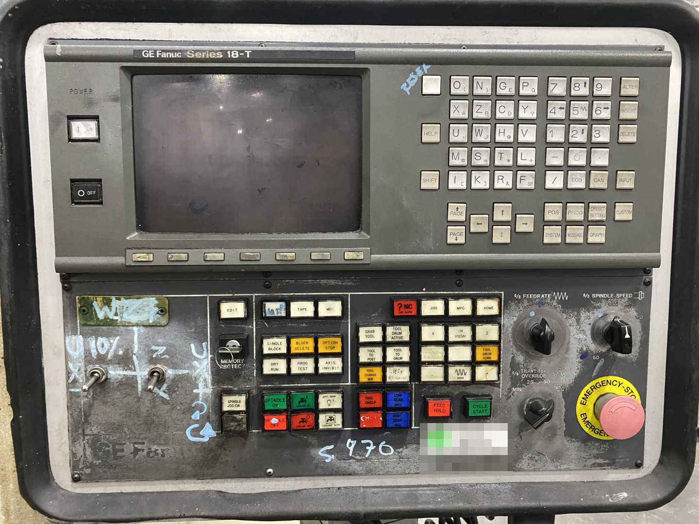 PARTS UNIT Bullard DYN-AU-TAPE 46" Vertical Turret Lathe VTL NCC, GE Fanuc Series 18-T, 46" Table, 58" Swing, 46" Turning Diameter, 60" Turning Height, 75 Hp