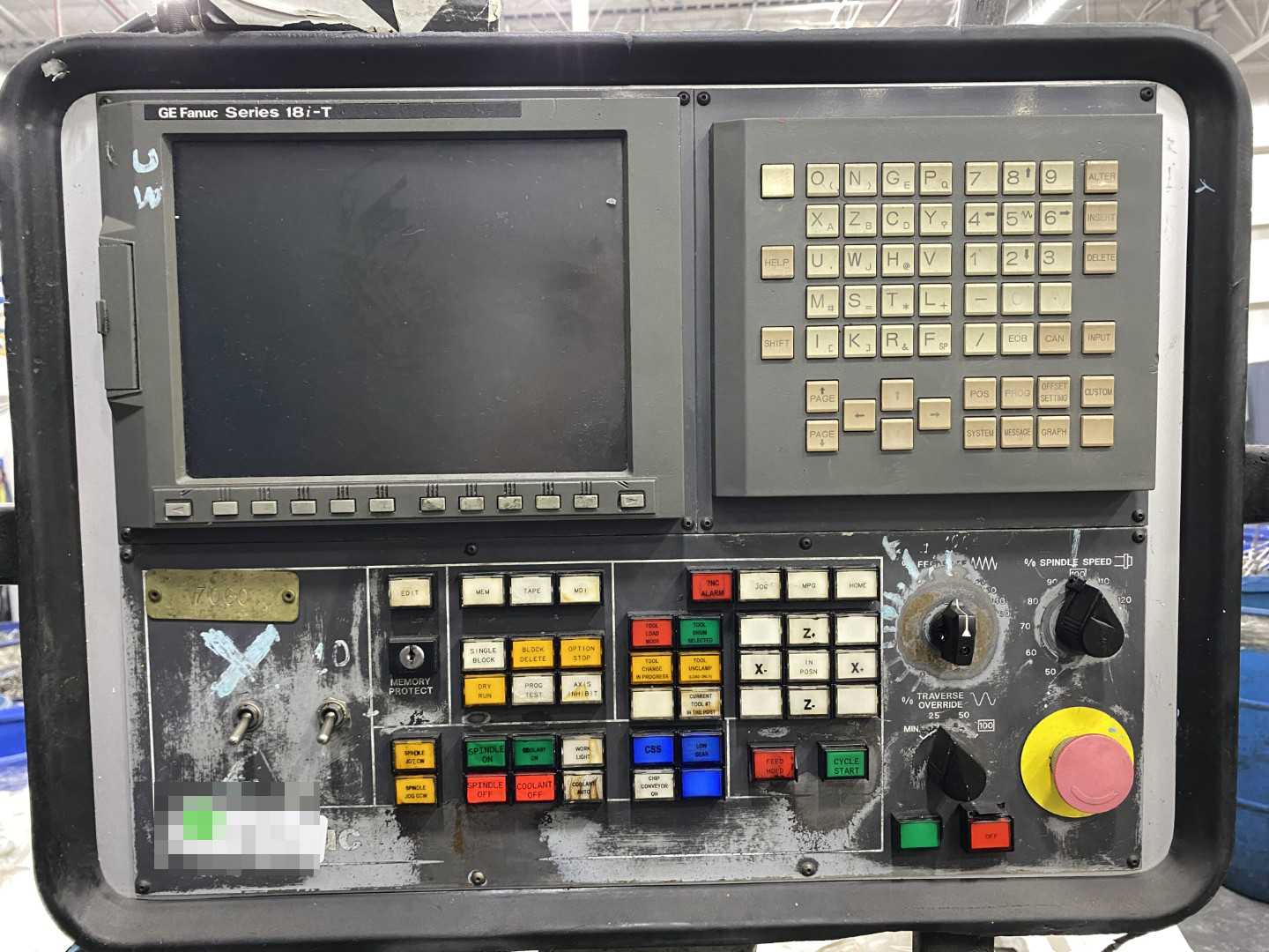 PARTS UNIT Bullard DYN-AU-TAPE 36" Vertical Turret Lathe VTL NCC, GE Fanuc Series 18i-T Control, 36" Table, 40" Swing, 48" Turn Dia, 50" Turn Height, X/Z Axis