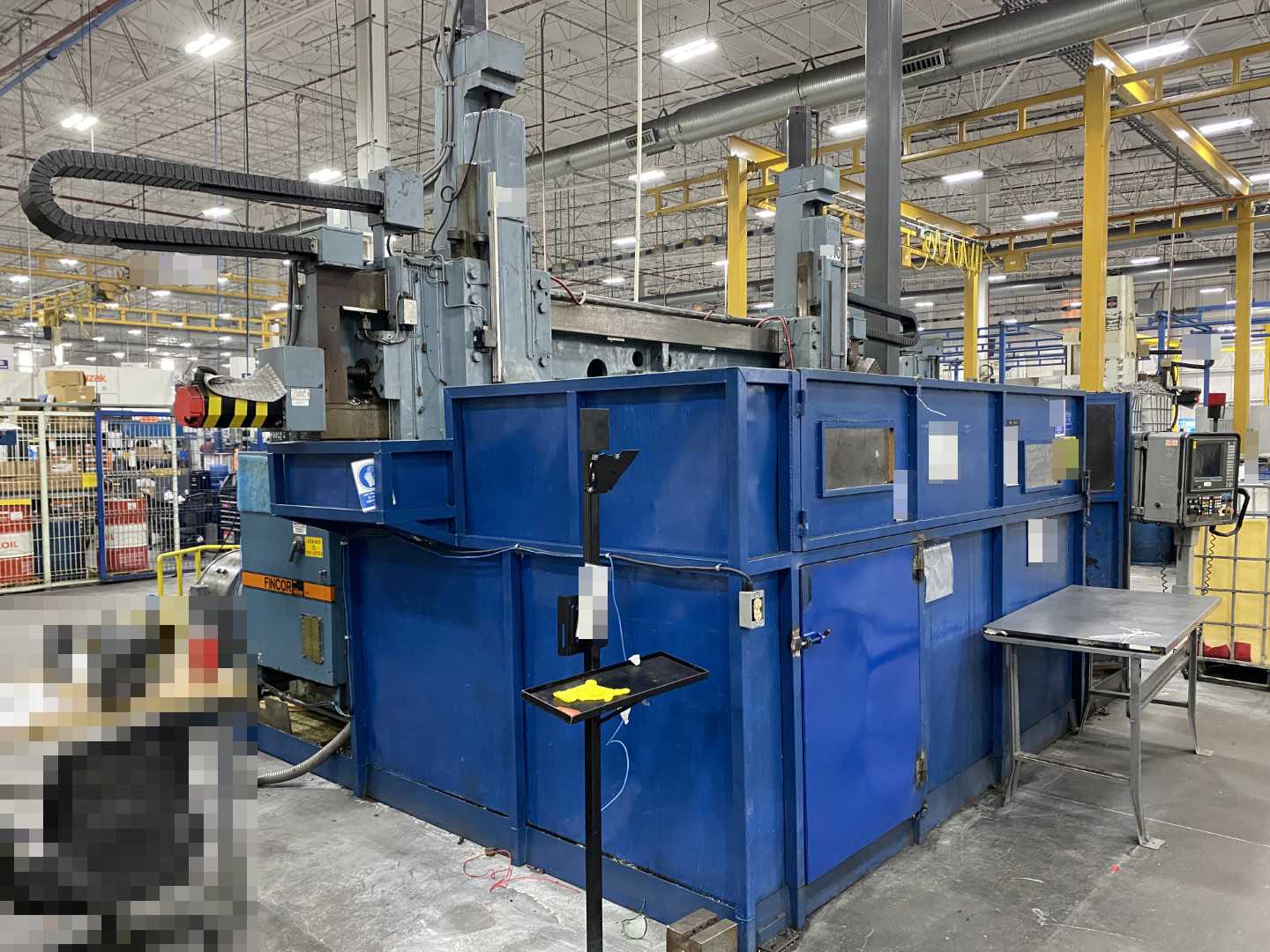 Betts Twin CNC Vertical Boring Mill, Fanuc 18-TT, Dual Ram, 4-Axis, FINCOR DC Drive, 47,586 Hours