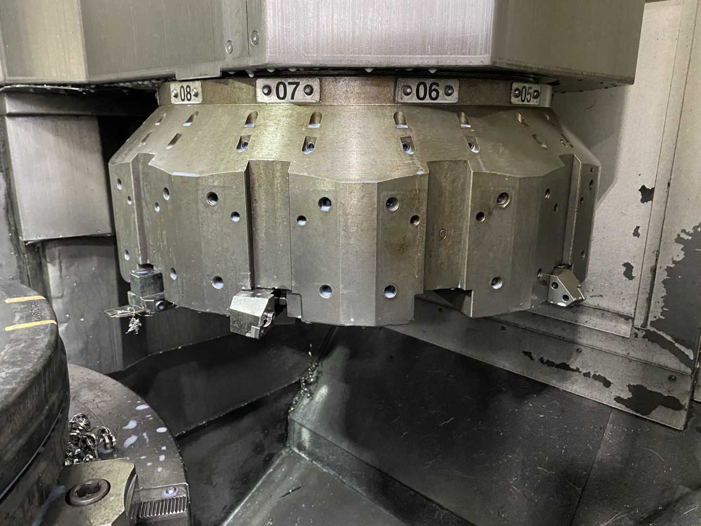 Mazak Megaturn Nexus 900 CNC Vertical Turning Center Mazatrol Matrix Nexus, 23,803 Hours, 2013, 36" Chuck, 39.37" Swing, 36.22" Turn Dia, 31.50" Turn Height, 12-Station Turret