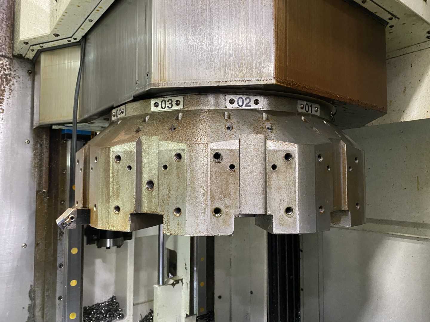 Mazak Megaturn Nexus 900 CNC Vertical Turning Center Mazatrol Matrix Nexus, 10,975 Hours, 2013, 36" Chuck, 39.37" Swing, 36.22" Turn Dia, 31.50" Turn Height, 12-Station Turret