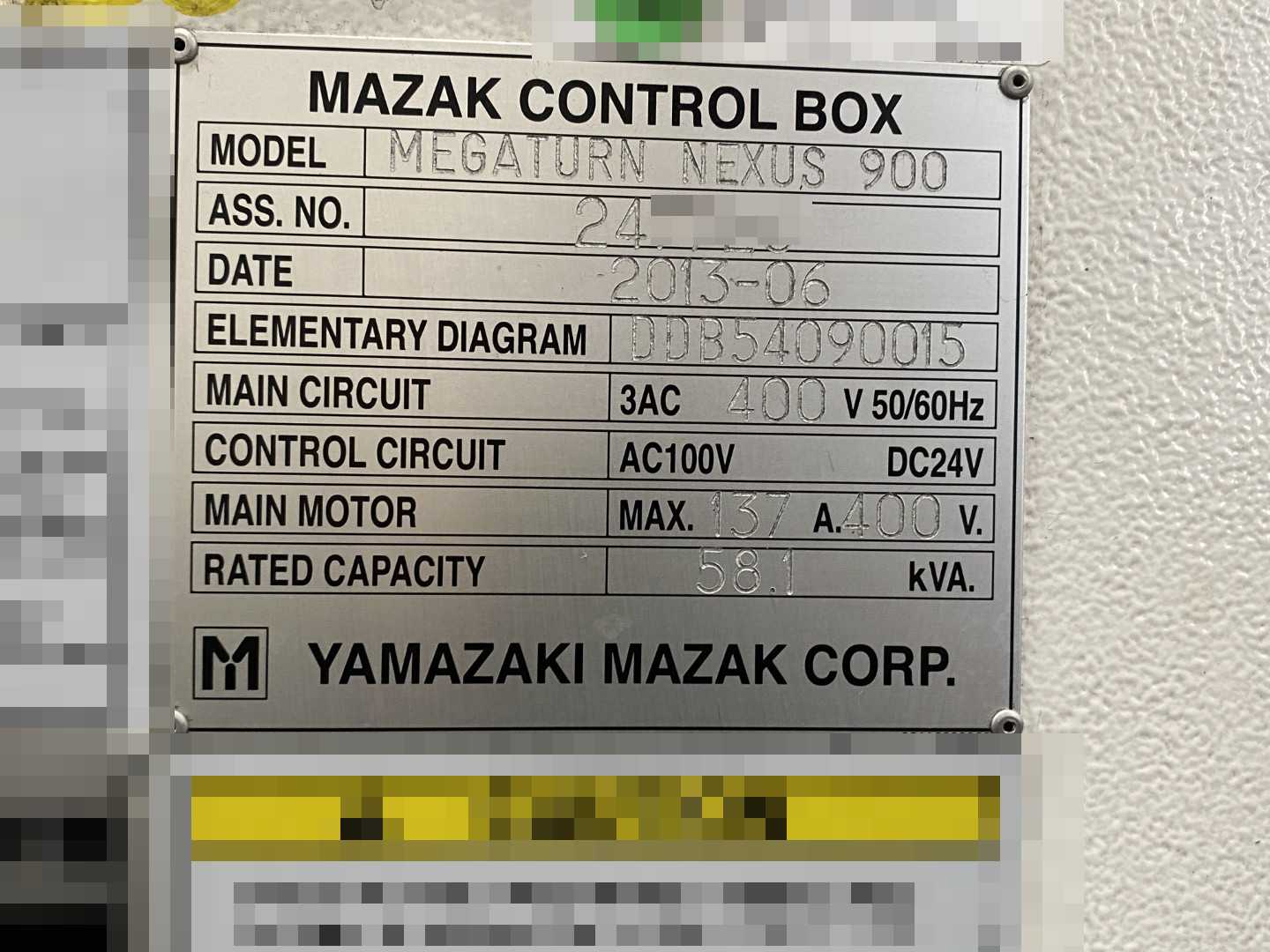 Mazak Megaturn Nexus 900 CNC Vertical Turning Center Mazatrol Matrix Nexus, 23,149 Hours, 2013, 36" Chuck, 39.37" Swing, 36.22" Turn Dia, 31.50" Turn Height, 12-Station Turret
