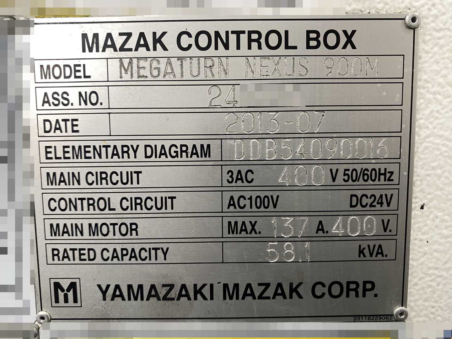 Mazak Megaturn Nexus 900M CNC Vertical Turning Center Mazatrol Matrix Nexus 2, 19,971 Hours, 2013, 36" Chuck, 36.2" Swing, 36.2" Turn Dia, 34.5" Turn Height, 12-Station Turret