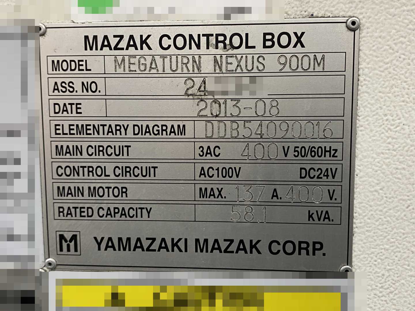 Mazak Megaturn Nexus 900M CNC Vertical Turning Center Mazatrol Matrix Nexus 2, 18,504 Hours, 2013, 36" Chuck, 36.2" Swing, 36.2" Turn Dia, 34.5" Turn Height, 12-Station Turret