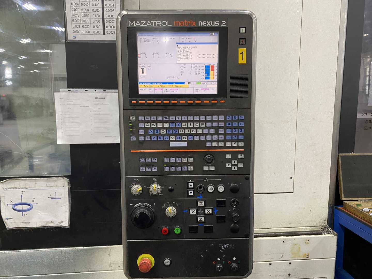 Mazak Megaturn Nexus 900M CNC Vertical Turning Center Mazatrol Matrix Nexus 2, 18,504 Hours, 2013, 36" Chuck, 36.2" Swing, 36.2" Turn Dia, 34.5" Turn Height, 12-Station Turret