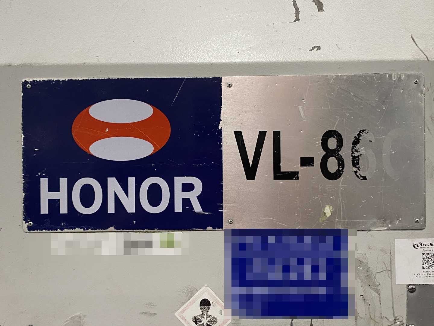 Honor Seiki VL-86C CNC Vertical Turning Center Fanuc 0i-TF, 17,408 Hours, 2016, 32" Table, 37.4" Swing, 37.4" Turn Dia, 25.5" Turn Height, 12-Station Turret, 70 kVA