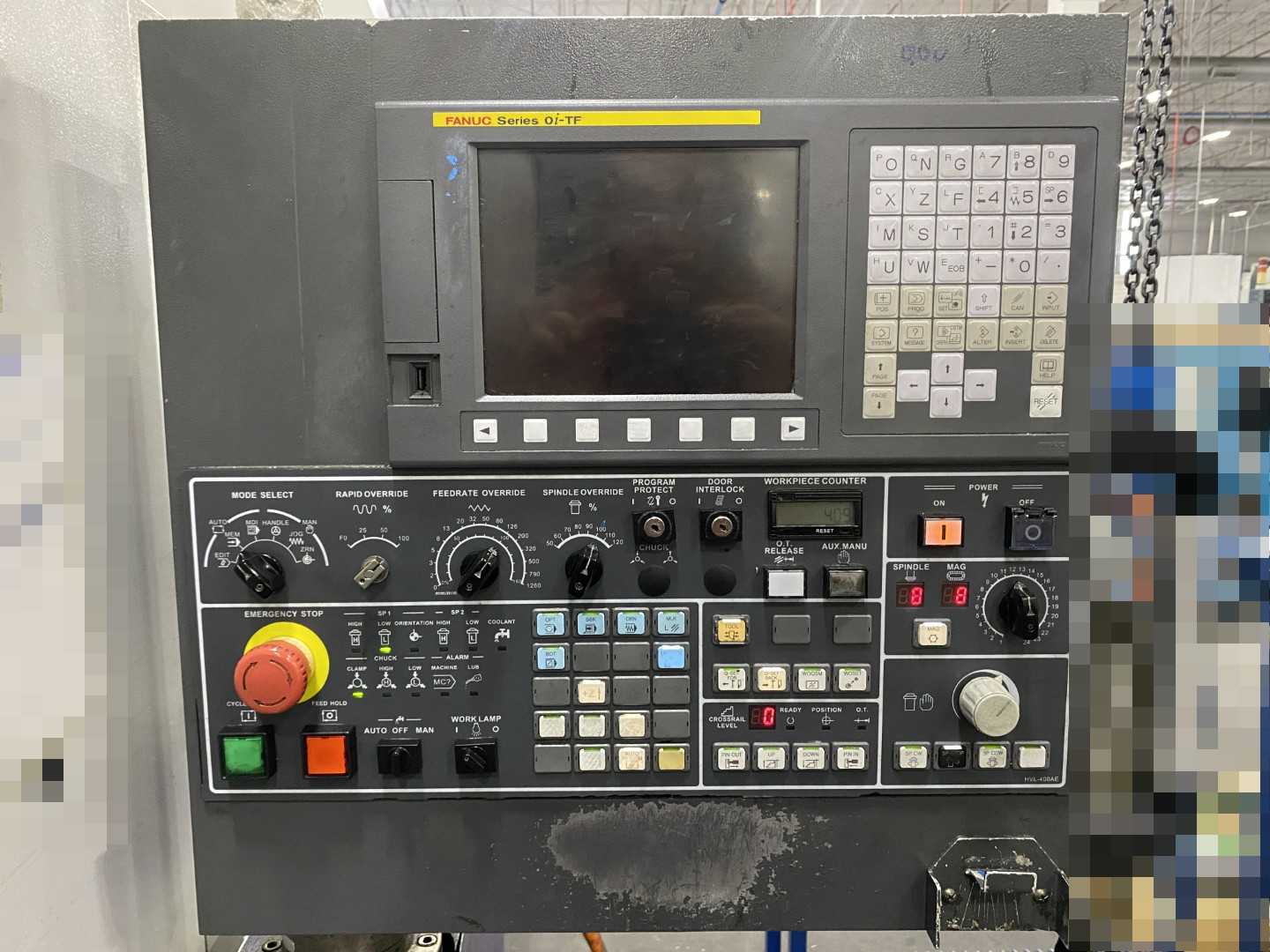Honor Seiki VL-86C CNC Vertical Turning Center Fanuc 0i-TF, 17,408 Hours, 2016, 32" Table, 37.4" Swing, 37.4" Turn Dia, 25.5" Turn Height, 12-Station Turret, 70 kVA