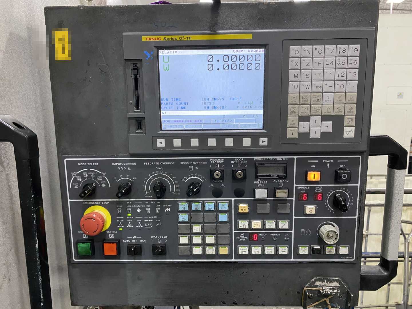 Honor Seiki VL-86C CNC Vertical Turning Center Fanuc 0i-TF, 17,656 Hours, 2016, 32" Table, 37.4" Swing, 37.4" Turn Dia, 25.5" Turn Height, 12-Station Turret, 70 kVA