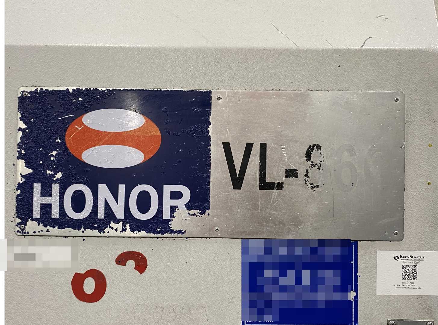 Honor Seiki VL-86C CNC Vertical Turning Center Fanuc 0i-TF, 17,170 Hours, 2016, 32" Table, 37.4" Swing, 37.4" Turn Dia, 25.5" Turn Height, 12-Station Turret, 70 kVA