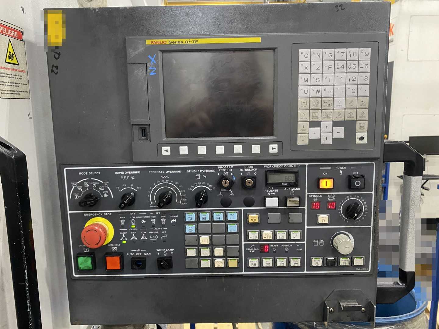 Honor Seiki VL-86C CNC Vertical Turning Center Fanuc 0i-TF, 17,025 Hours, 2016, 32" Table, 37.4" Swing, 37.4" Turn Dia, 25.5" Turn Height, 12-Station Turret, 70 kVA
