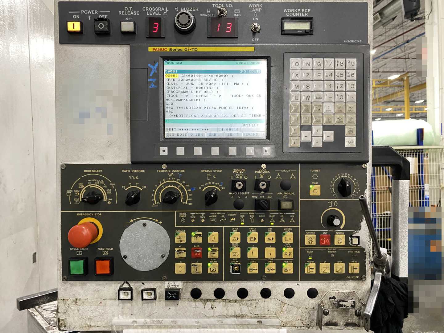 Honor Seiki VL-160C 2012 CNC VTL Vertical Turning Center, Fanuc 0i-TD, 78.7" Swing, 63" Table, 12-ATC, 60 HP, 22,950 Hours