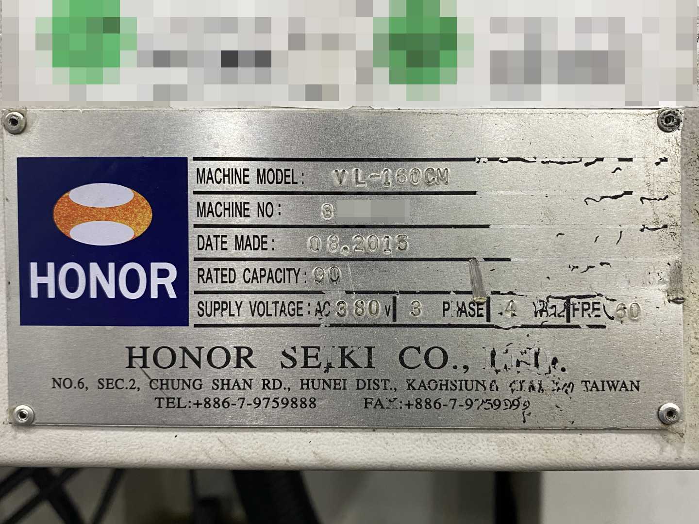 Honor Seiki VL-160CM 2015 CNC VTL Vertical Turning Center, Fanuc 0i-TF, C-Axis, Live Tooling, 78.7" Swing, 63" Table, 16-ATC, 19,759 Hours