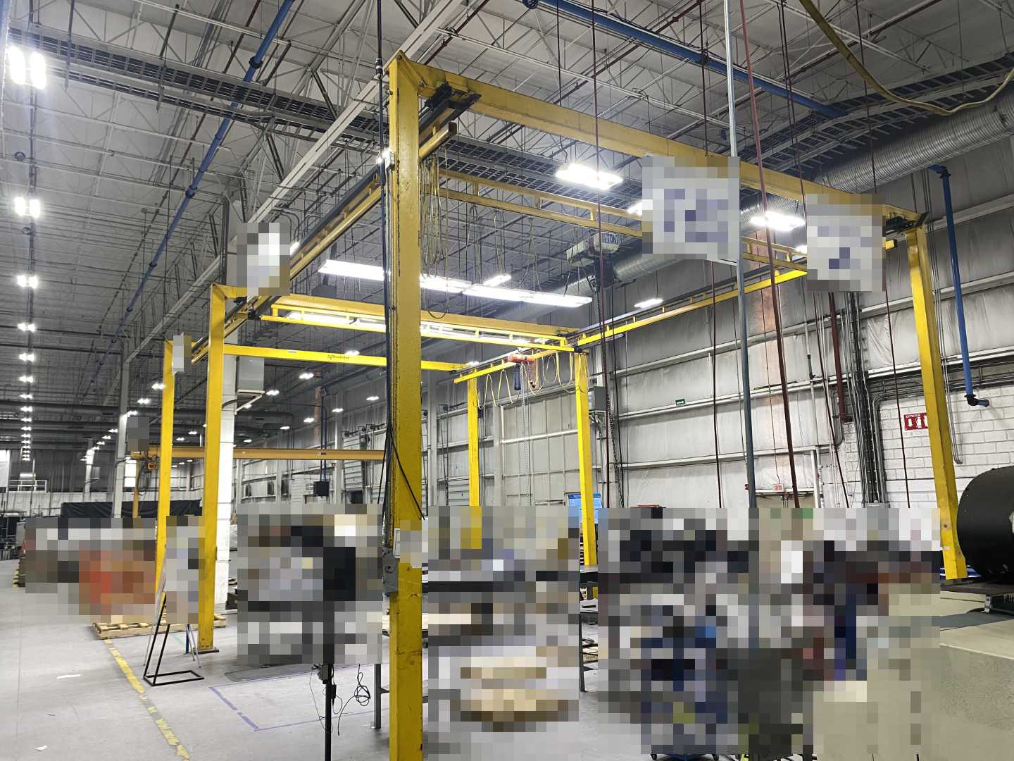 Transtation Freestanding Workstation Bridge 1000 Lbs. Max Capacity 24' x 54' x 17' TS w/ (2) CM Lodestar 1/2Ton Hoists. 460V, 3-Phase, 1/2 HP