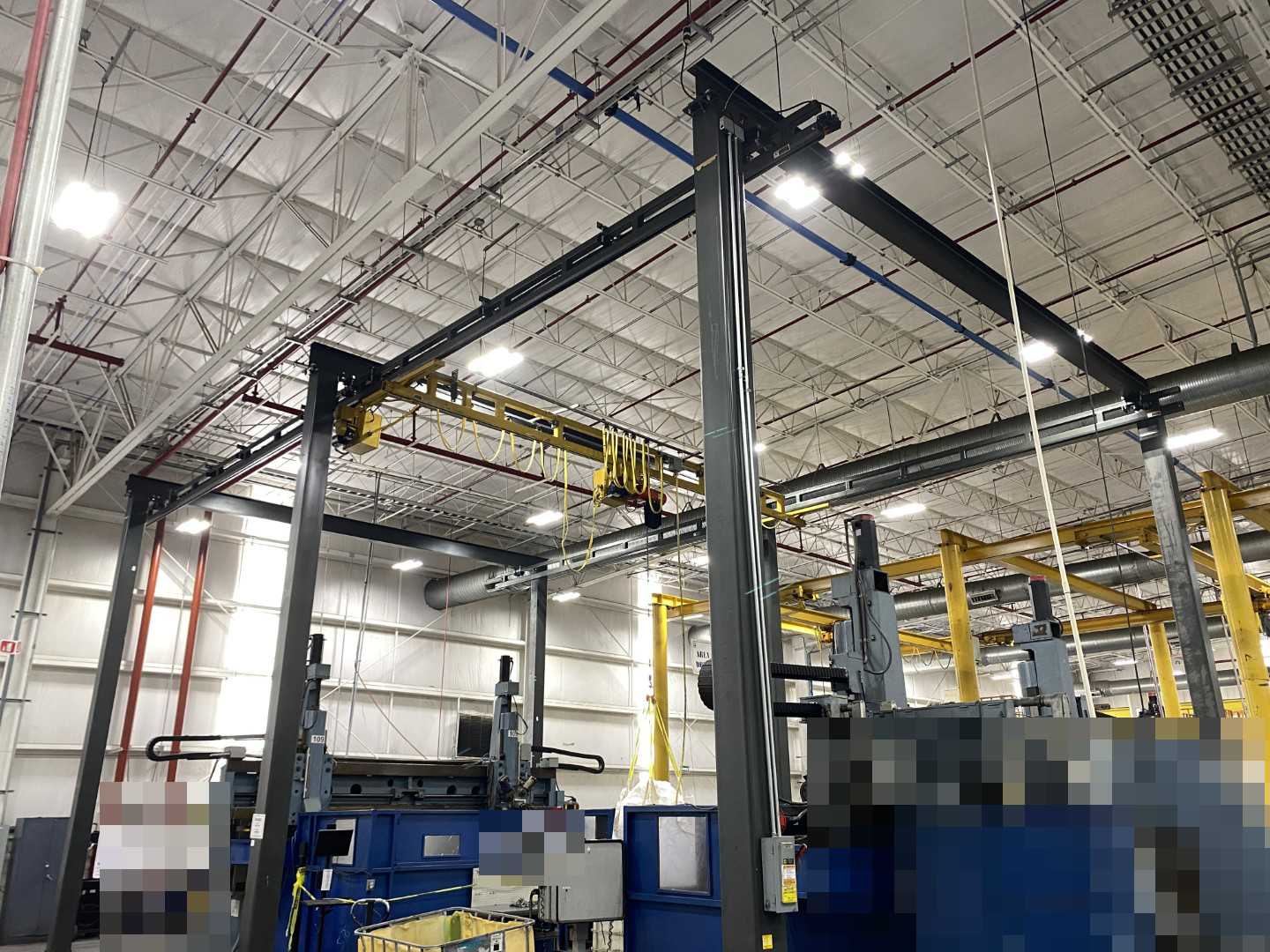 Spanco Freestanding Workstation Bridge 2000 Lbs. Max Capacity 26' x 54' x 18' TS w/ CM Lodestar 1Ton Hoist. 460V, 3-Phase, 1 HP