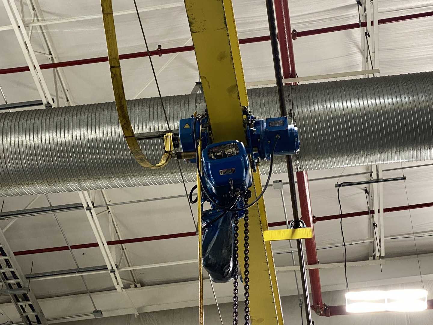 Spanco Freestanding Workstation Bridge 2000 Lbs. Max Capacity 26' x 54' x 18' TS w/ ACI NECHH-02013-00 1Ton Hoist. 460V, 3-Phase, 1-1/4 HP