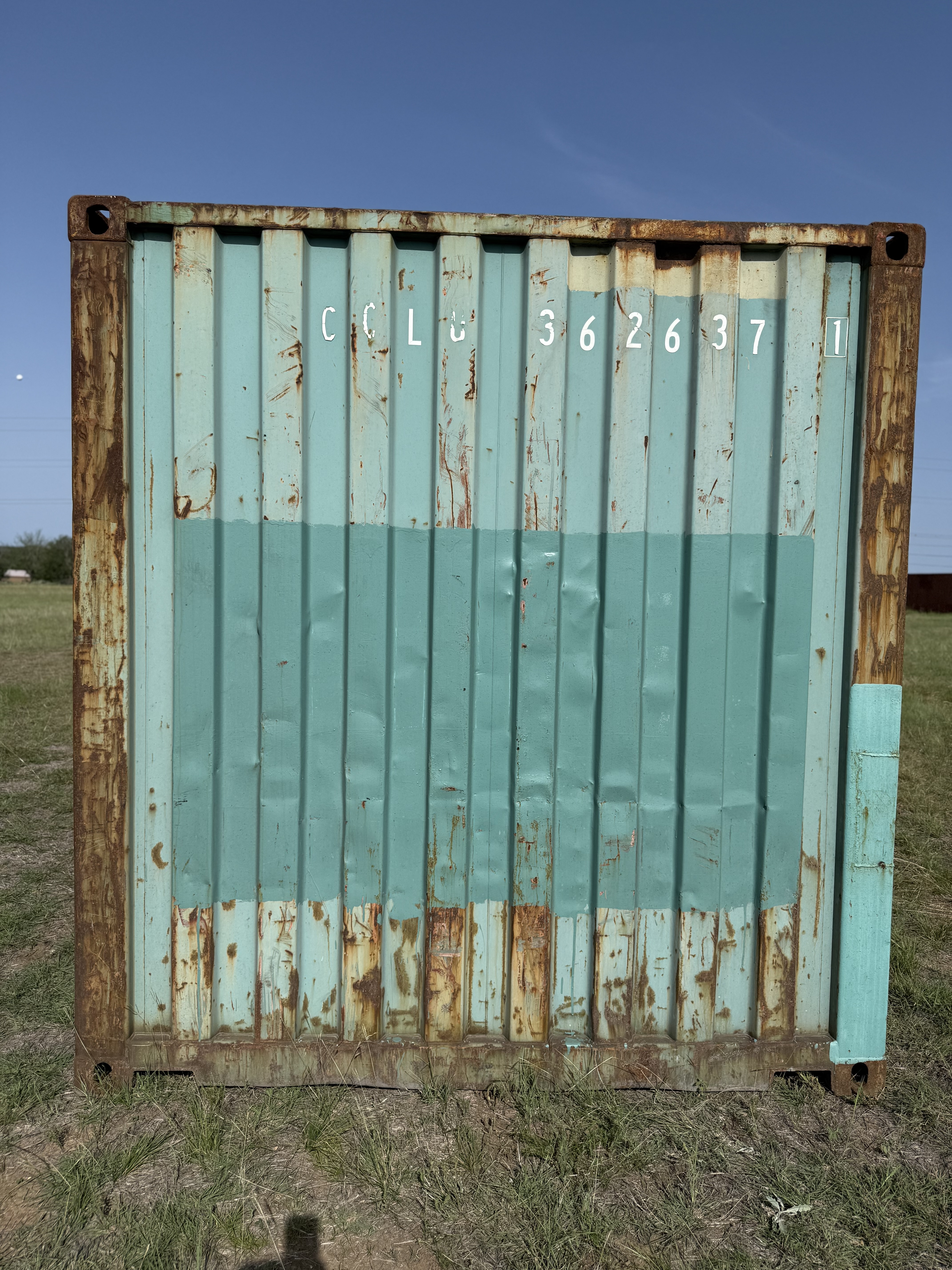 20' Container USED WIND & WEATHER TIGHT GRADE C, STANDARD 8'6" TALL 2 DOOR pockets std handles