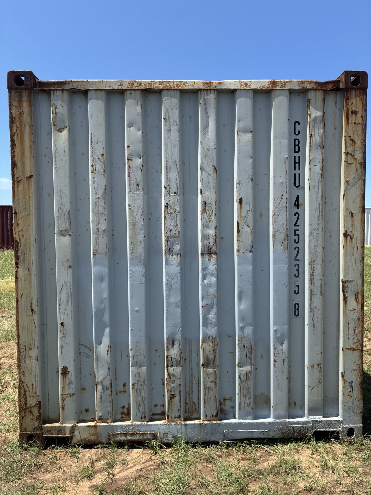 20' Container USED WIND & WEATHER TIGHT GRADE B, STANDARD 8'6" TALL 2 DOOR pockets std handles