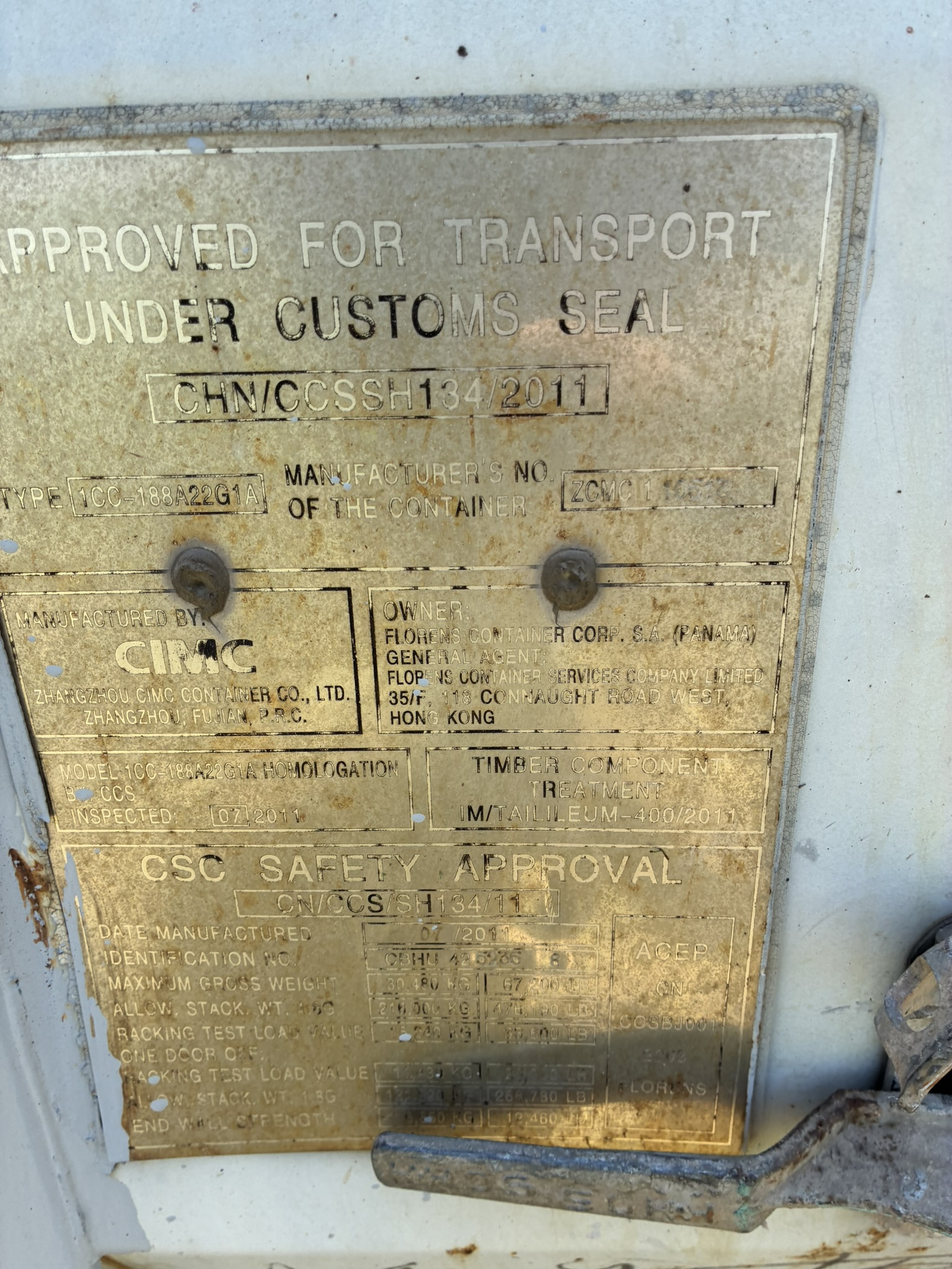 20' Container USED WIND & WEATHER TIGHT GRADE B, STANDARD 8'6" TALL 2 DOOR pockets std handles