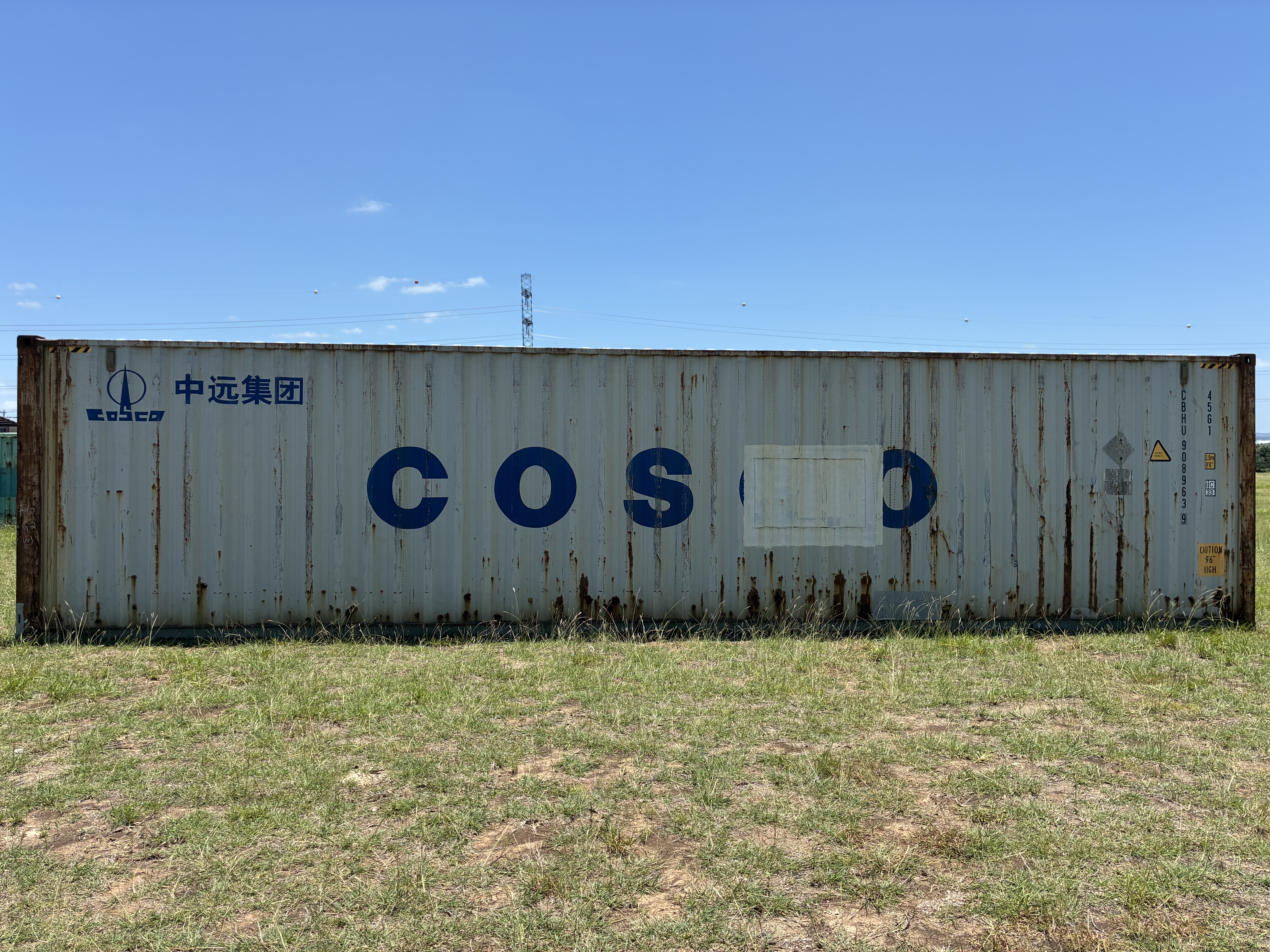 40' Container USED WIND AND WATER TIGHT, HIGH CUBE 9'6" TALL, RUST RED, 2 DOOR STD handles