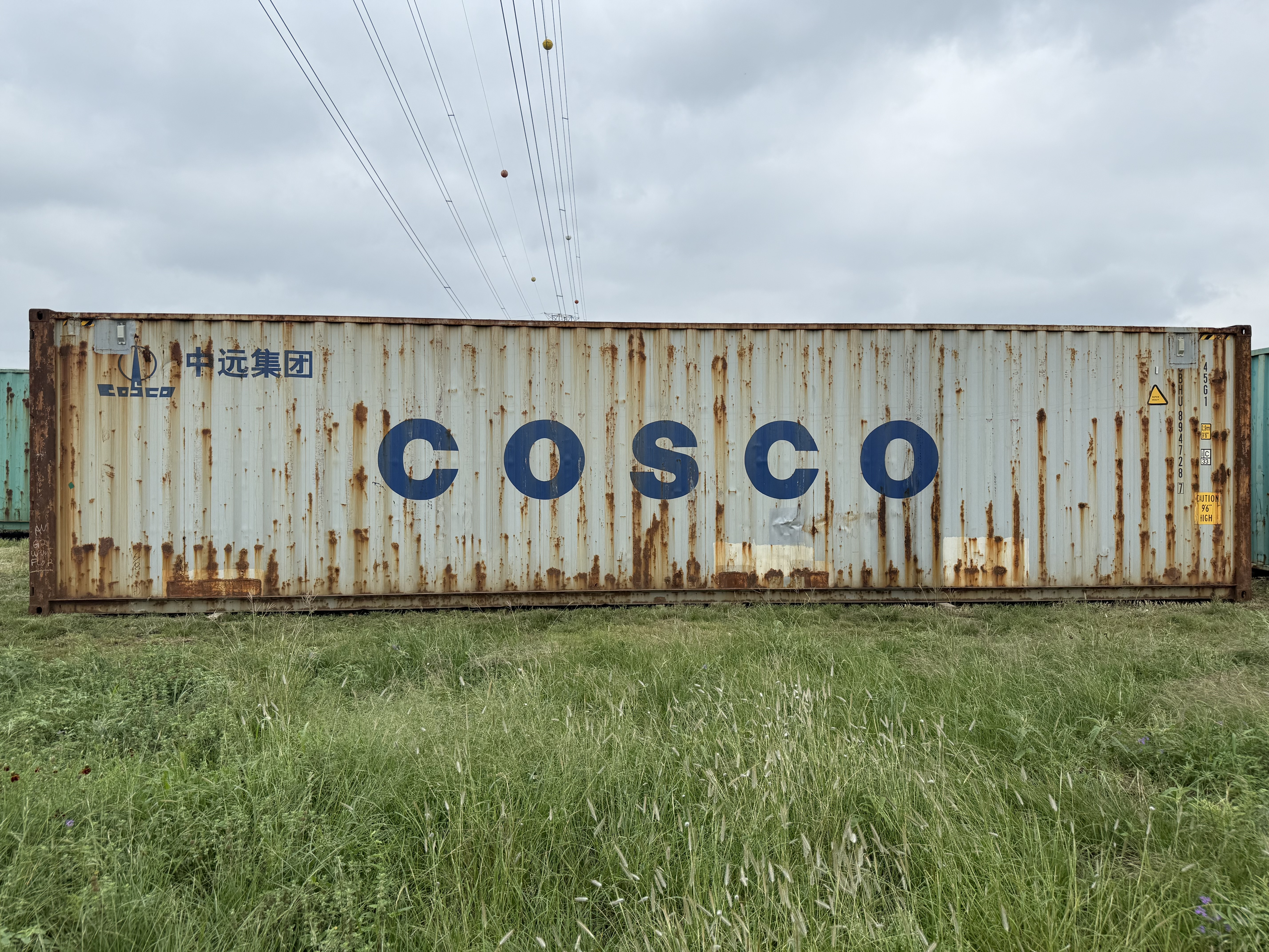40' Container USED WIND AND WATER TIGHT, HIGH CUBE 9'6" TALL, 2 DOOR STD handles