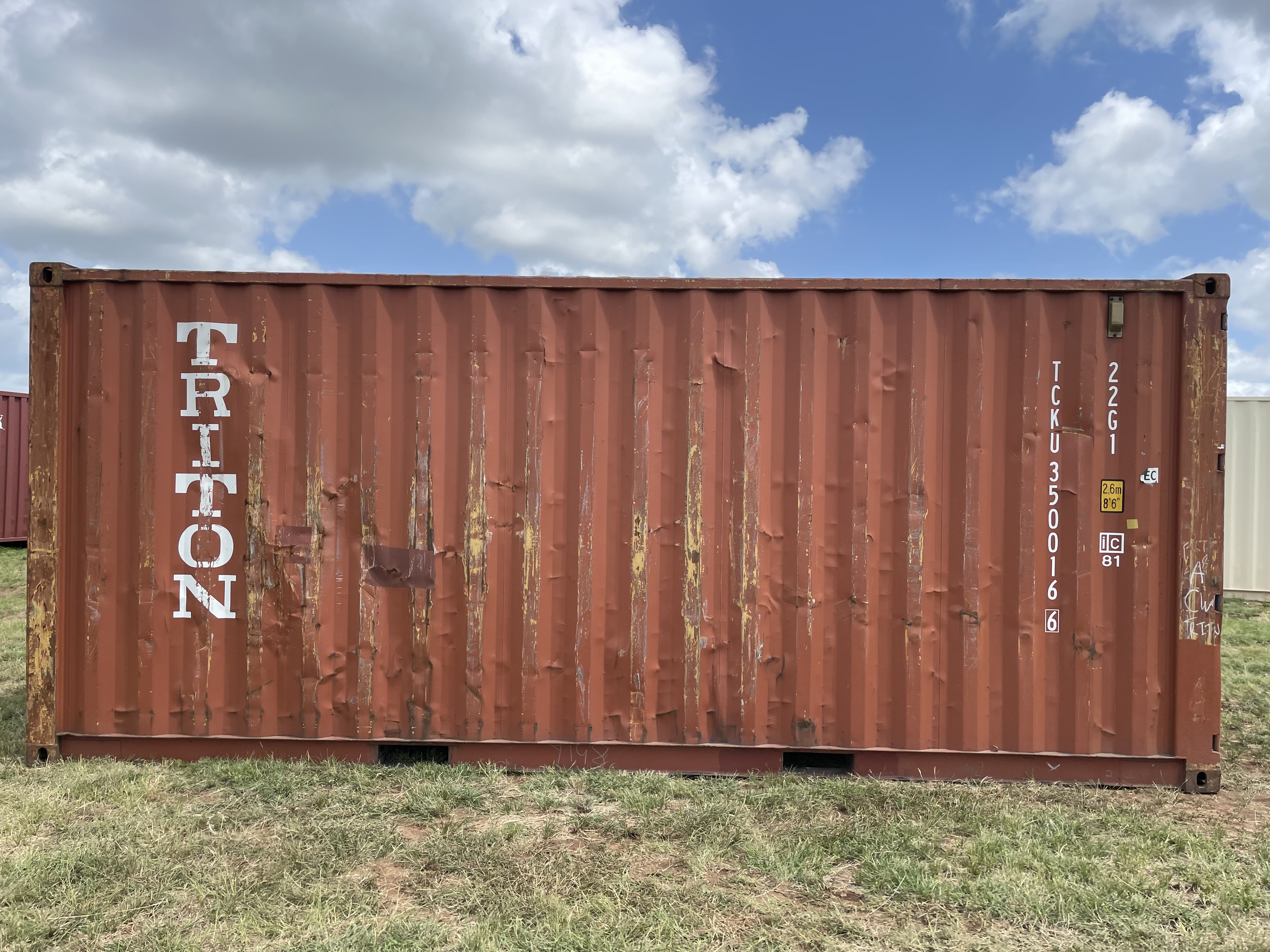 2008 20' Container USED WIND & WEATHER TIGHT GRADE B, STANDARD 8'6" TALL 2 DOOR pockets std handles - 350016