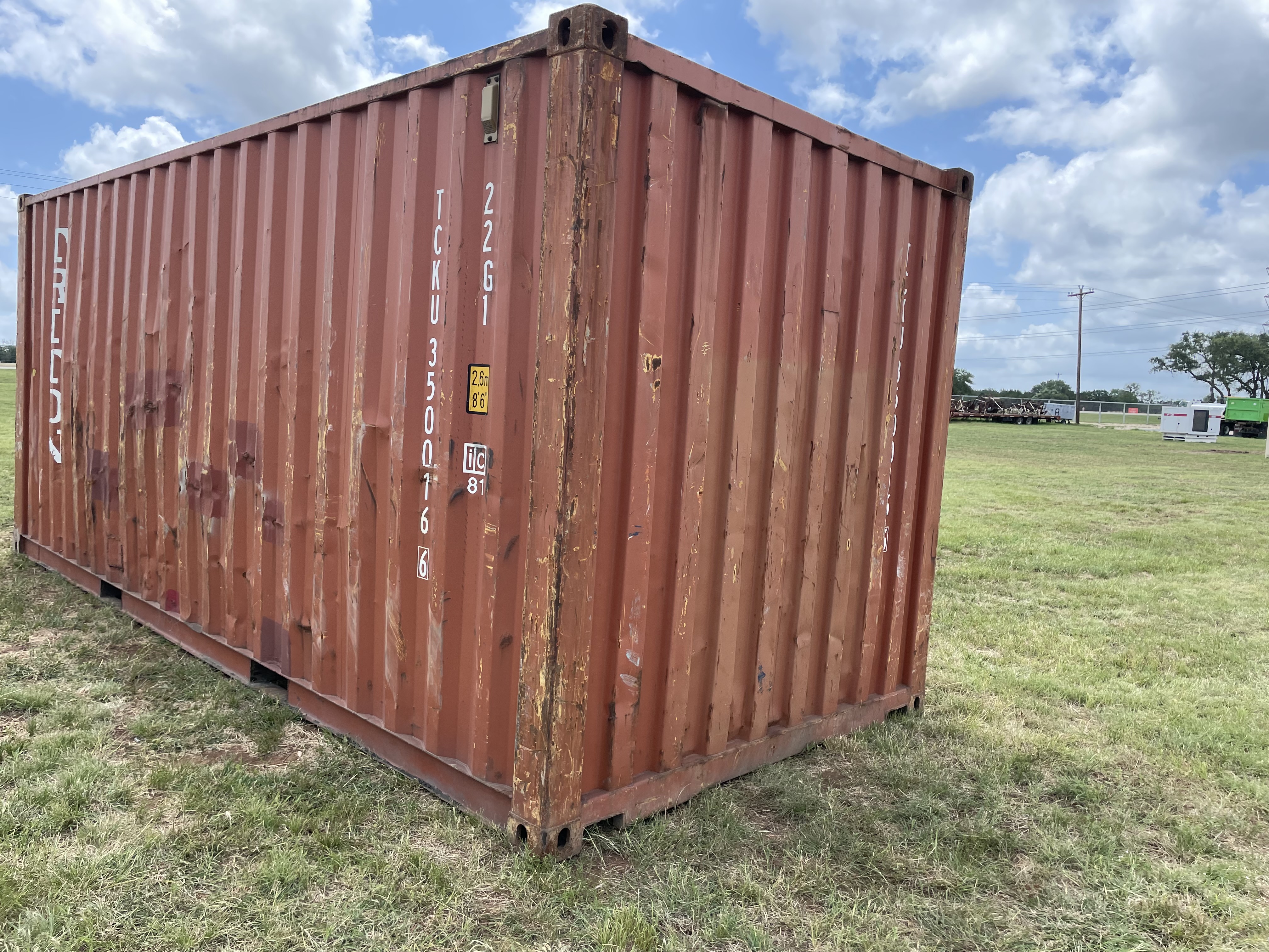 2008 20' Container USED WIND & WEATHER TIGHT GRADE B, STANDARD 8'6" TALL 2 DOOR pockets std handles - 350016
