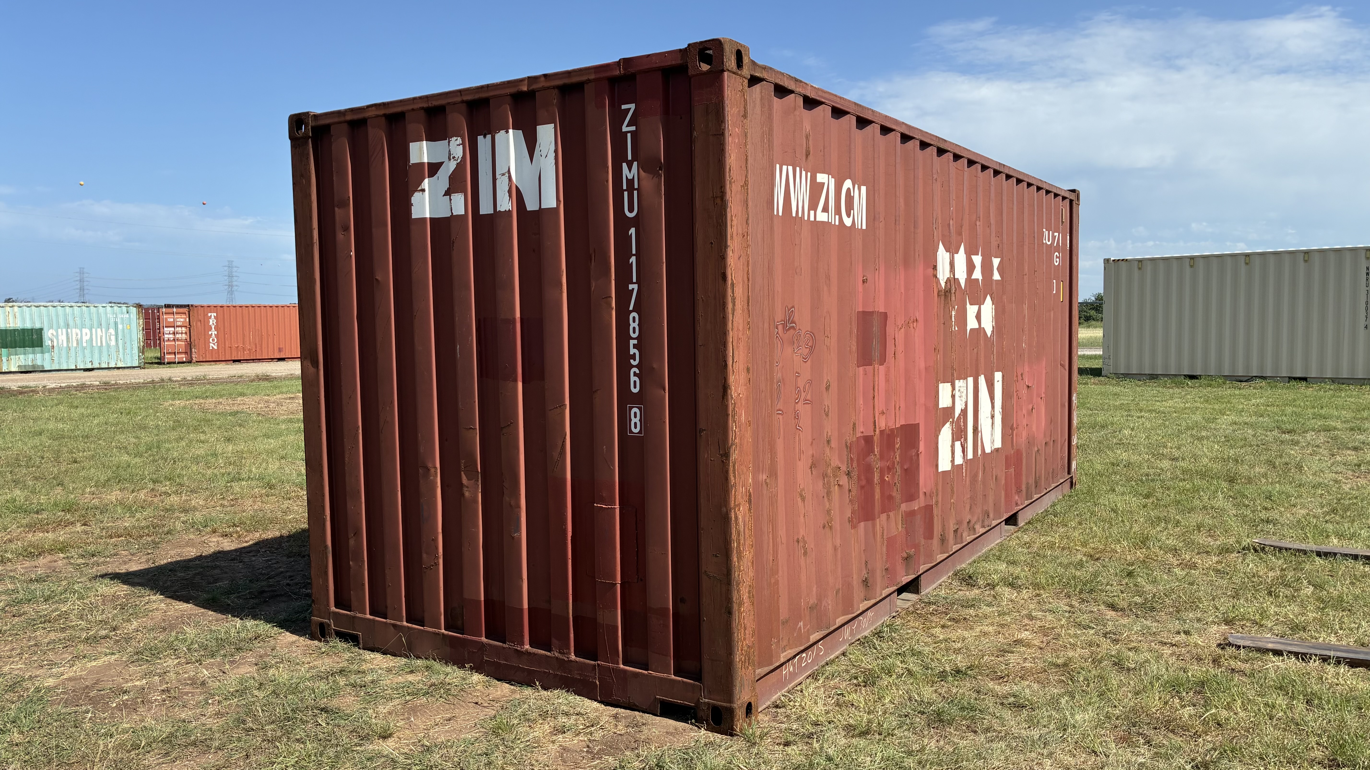 2007 20' Container USED WIND & WEATHER TIGHT GRADE B, STANDARD 8'6" TALL 2 DOOR pockets std handles - 117856