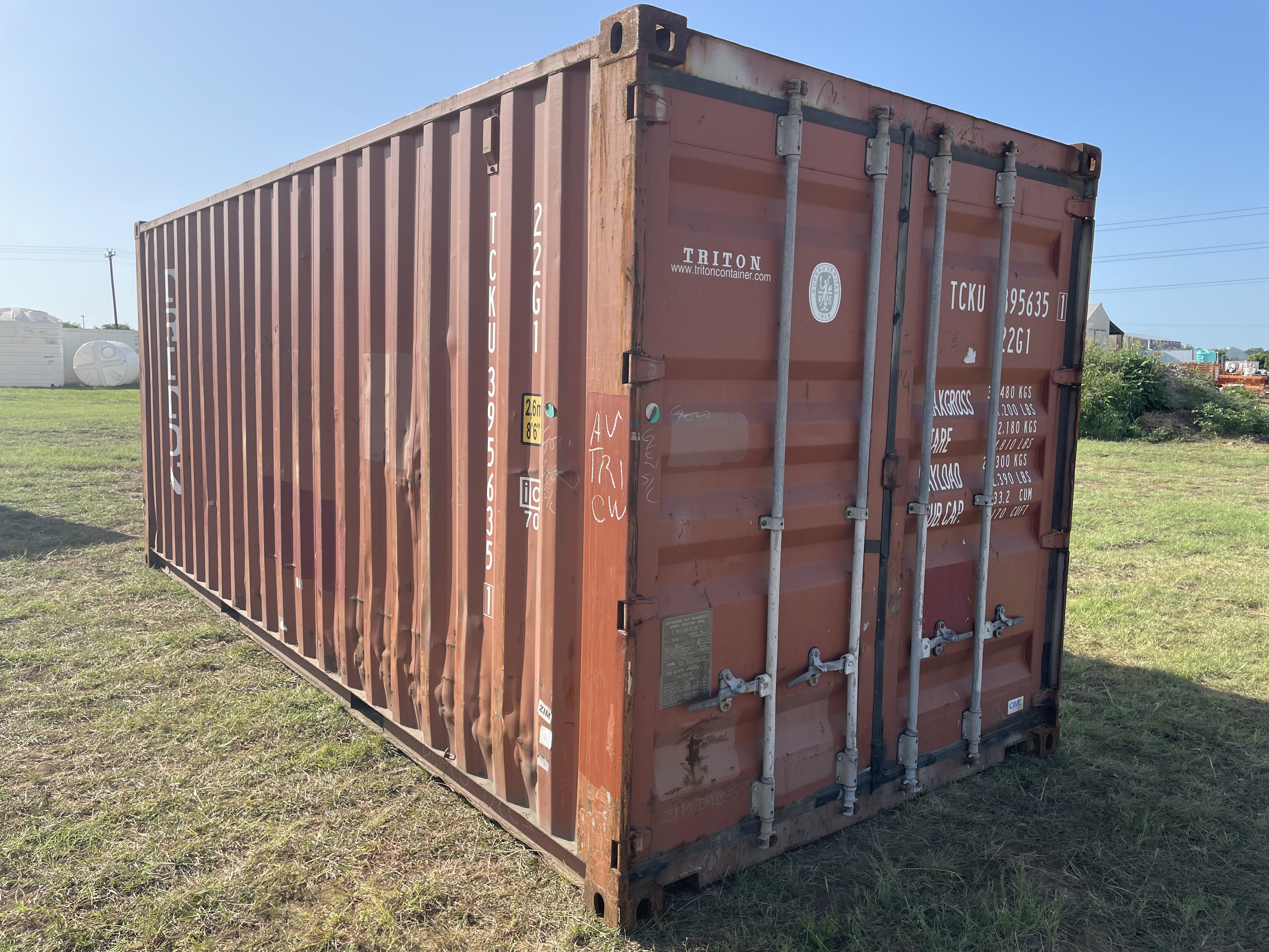 2010 20' Container USED WIND & WEATHER TIGHT GRADE B, STANDARD 8'6" TALL 2 DOOR pockets std handles - 395635