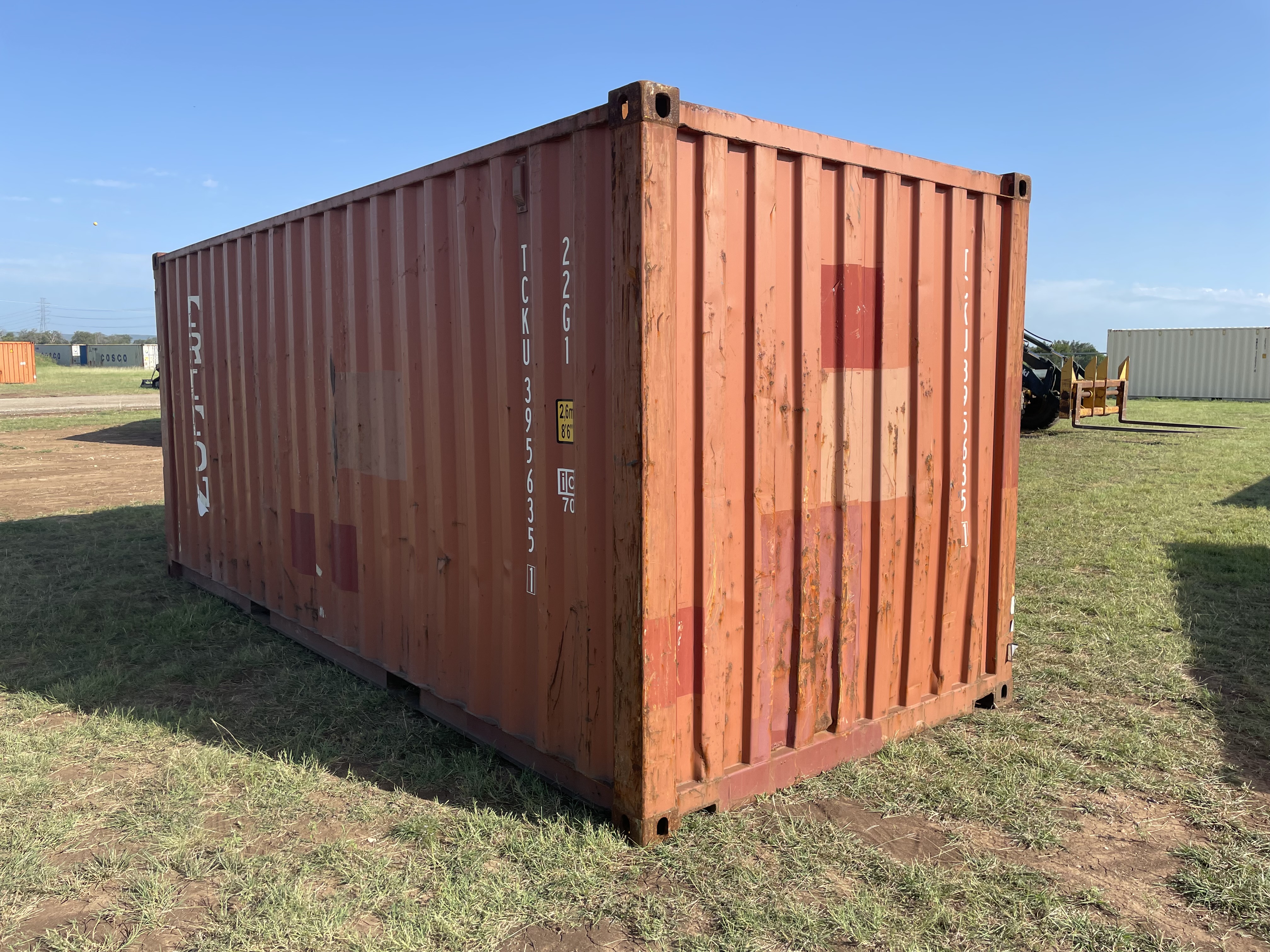 2010 20' Container USED WIND & WEATHER TIGHT GRADE B, STANDARD 8'6" TALL 2 DOOR pockets std handles - 395635