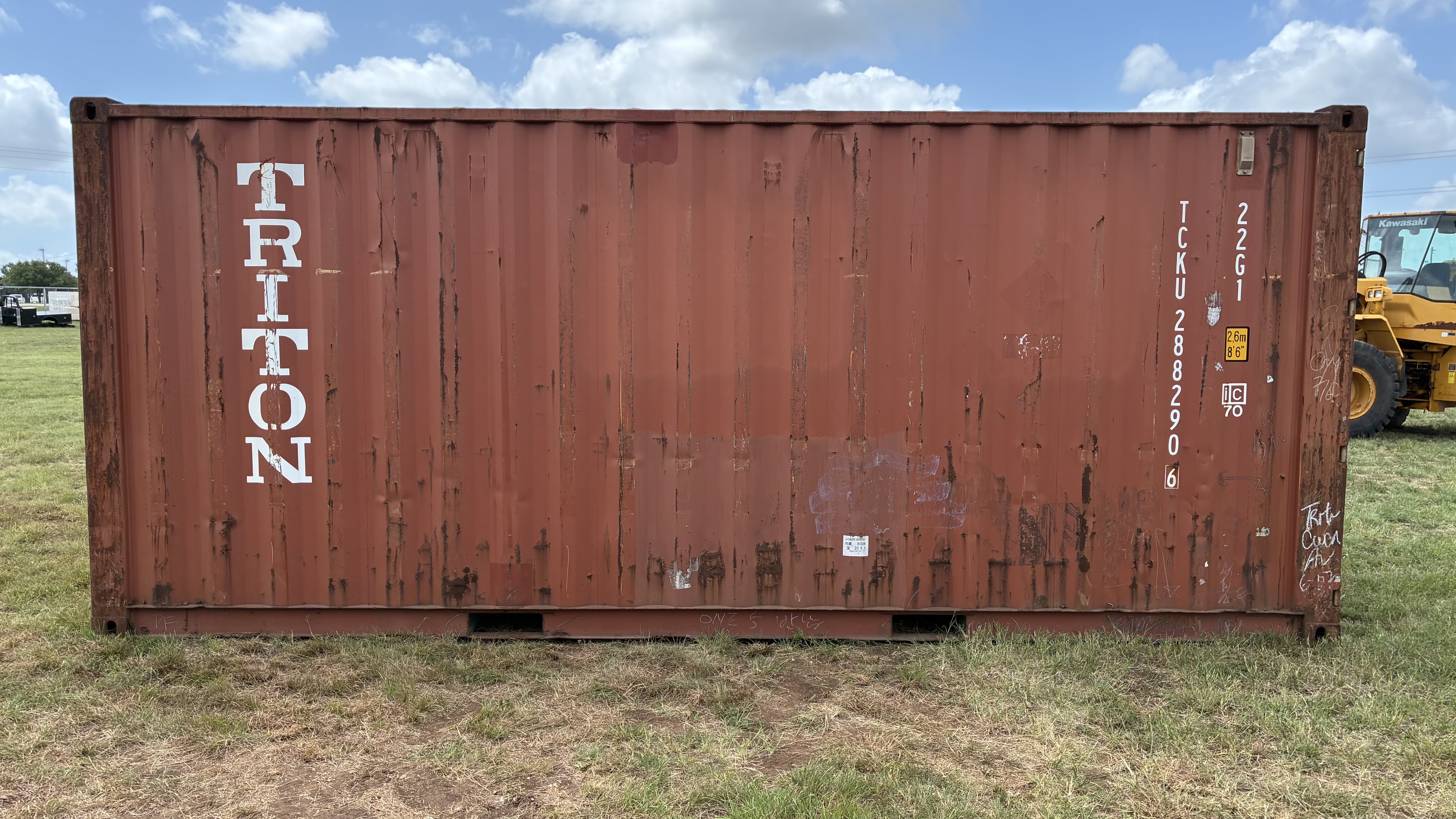 2007 20' Container USED WIND & WEATHER TIGHT GRADE B, STANDARD 8'6" TALL 2 DOOR pockets std handles - 288290