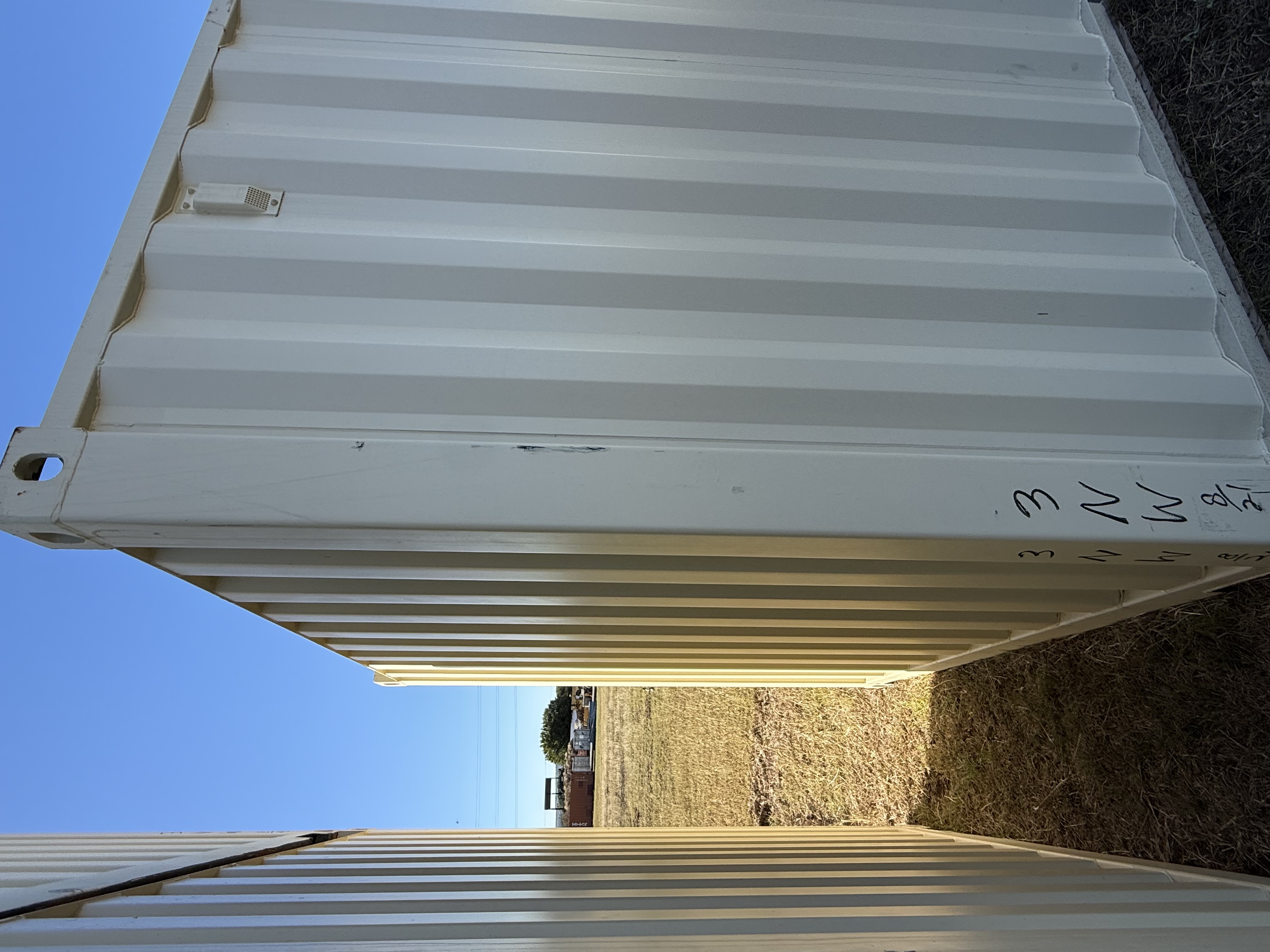 20' Container NEW, STANDARD 8'6" TALL, LIGHT IVORY, 2 DOOR, Lock box & Easy Open Handle