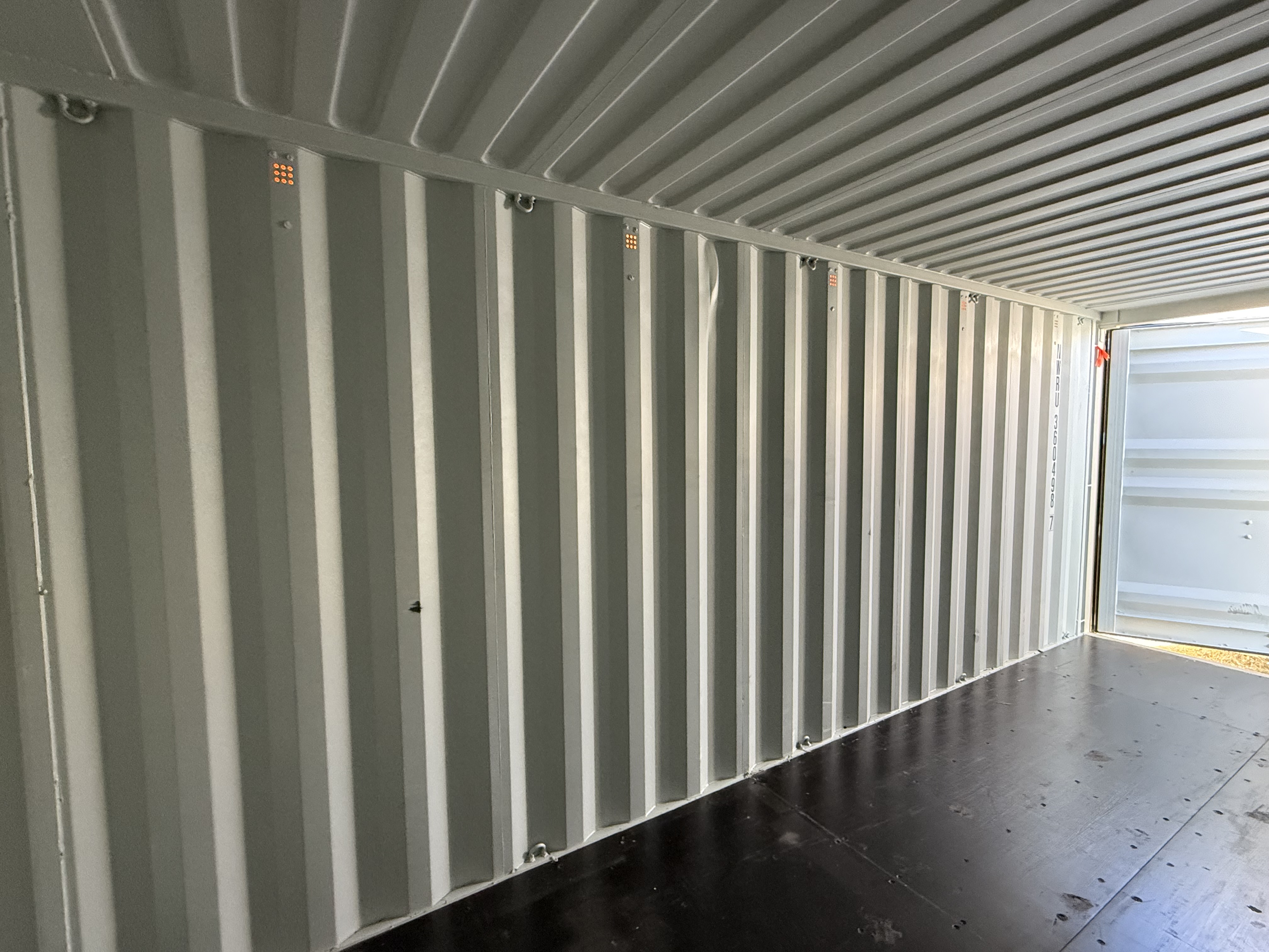 20' Container NEW, STANDARD 8'6" TALL, LIGHT IVORY, 2 DOOR, Lock box & Easy Open Handle