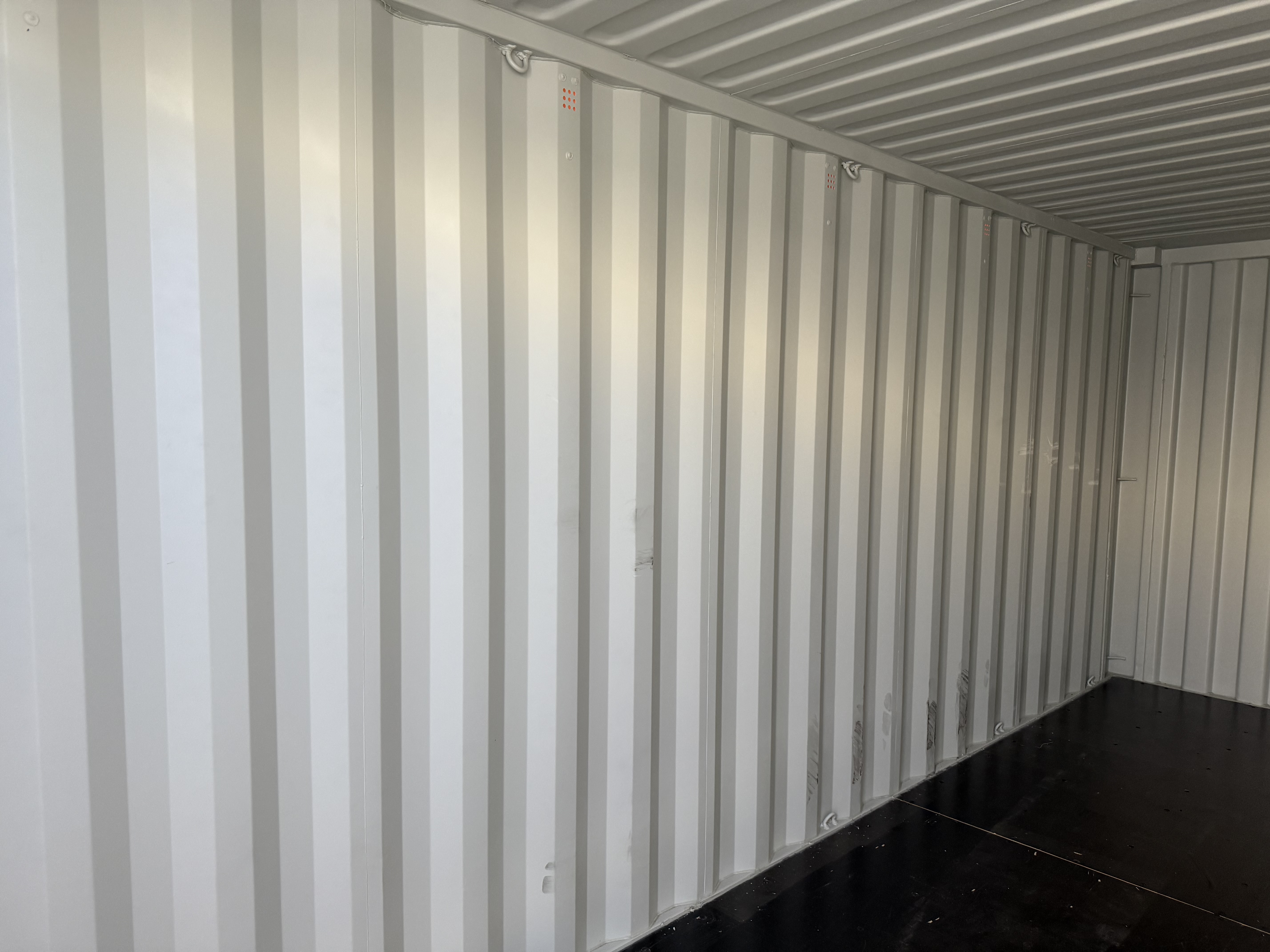 20' Container NEW, STANDARD 8'6" TALL, LIGHT IVORY, 2 DOOR, Lock box & Easy Open Handle