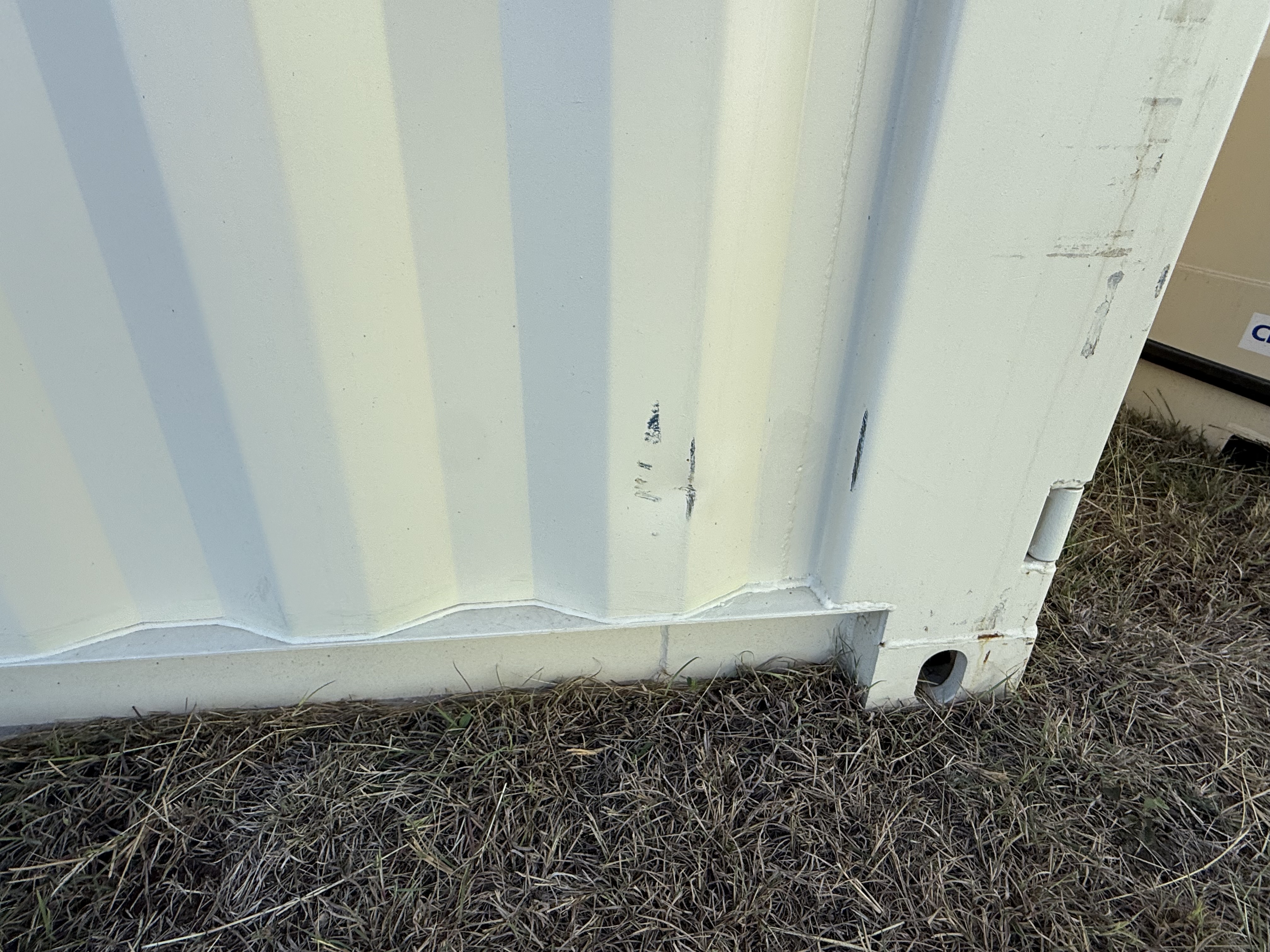 20' Container NEW, STANDARD 8'6" TALL, LIGHT IVORY, 2 DOOR, Lock box & Easy Open Handle