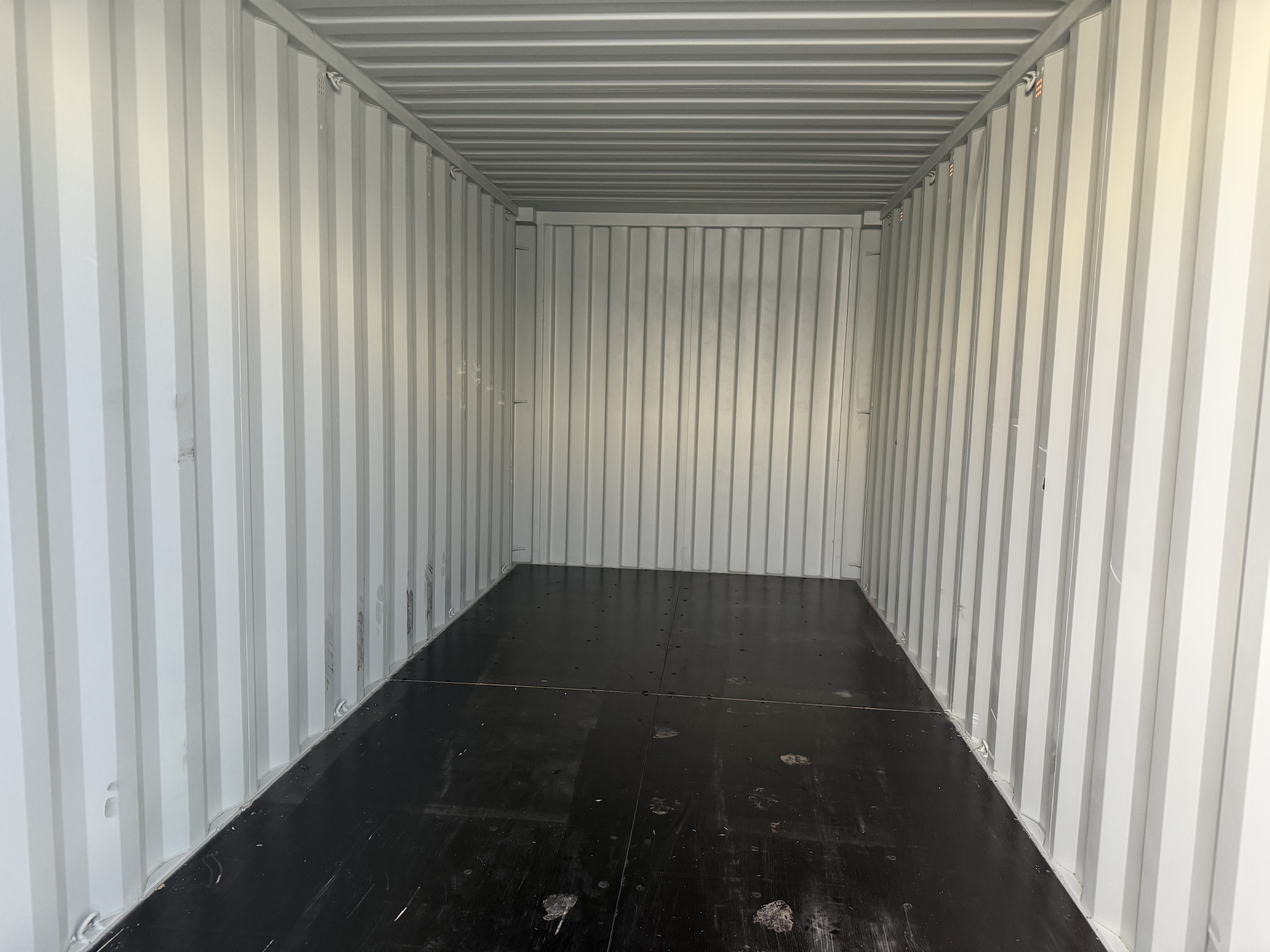 20' Container NEW, STANDARD 8'6" TALL, LIGHT IVORY, 2 DOOR, Lock box & Easy Open Handle