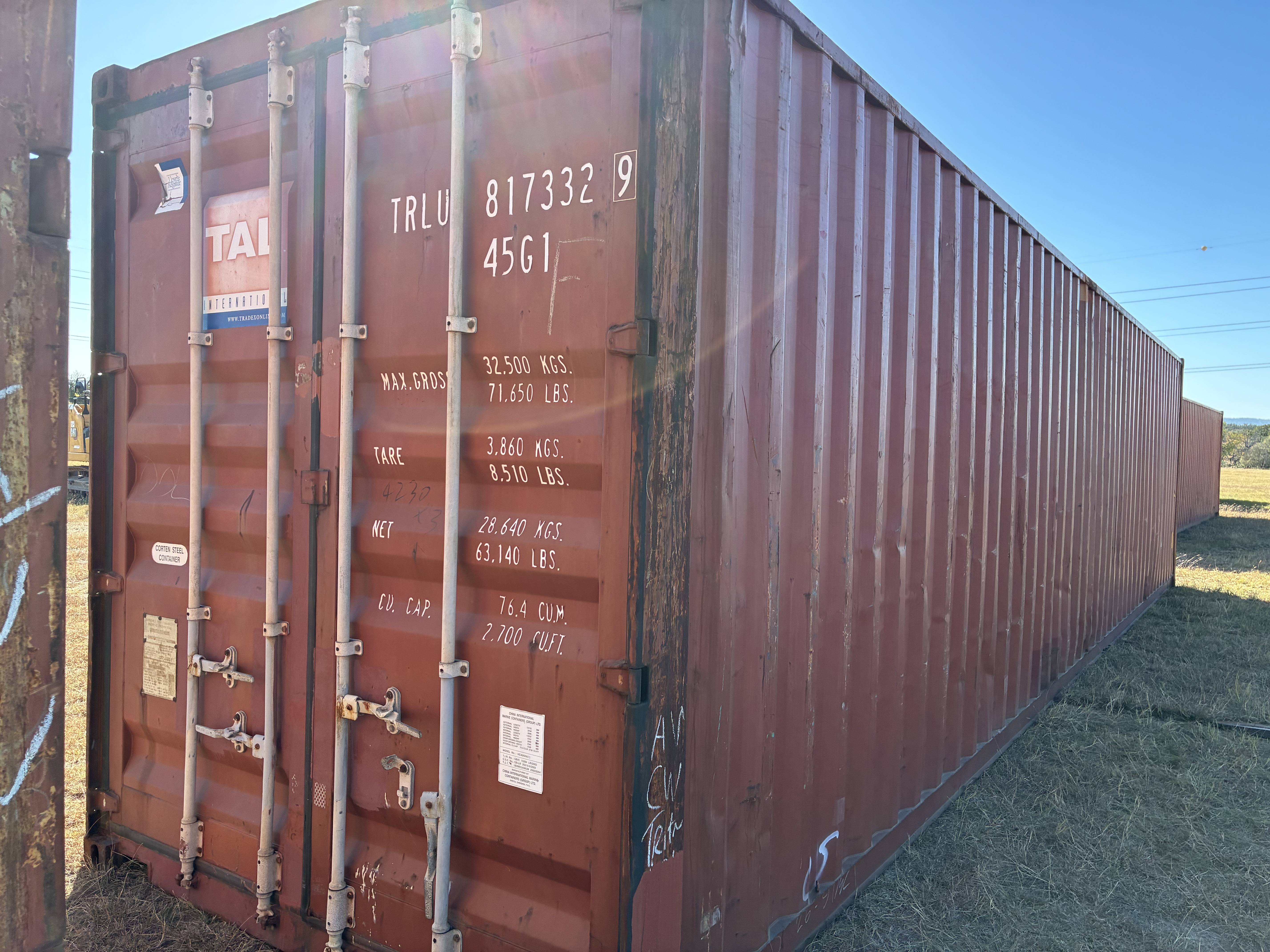 USED 40ft HC Rust Red Container Cargo Worthy