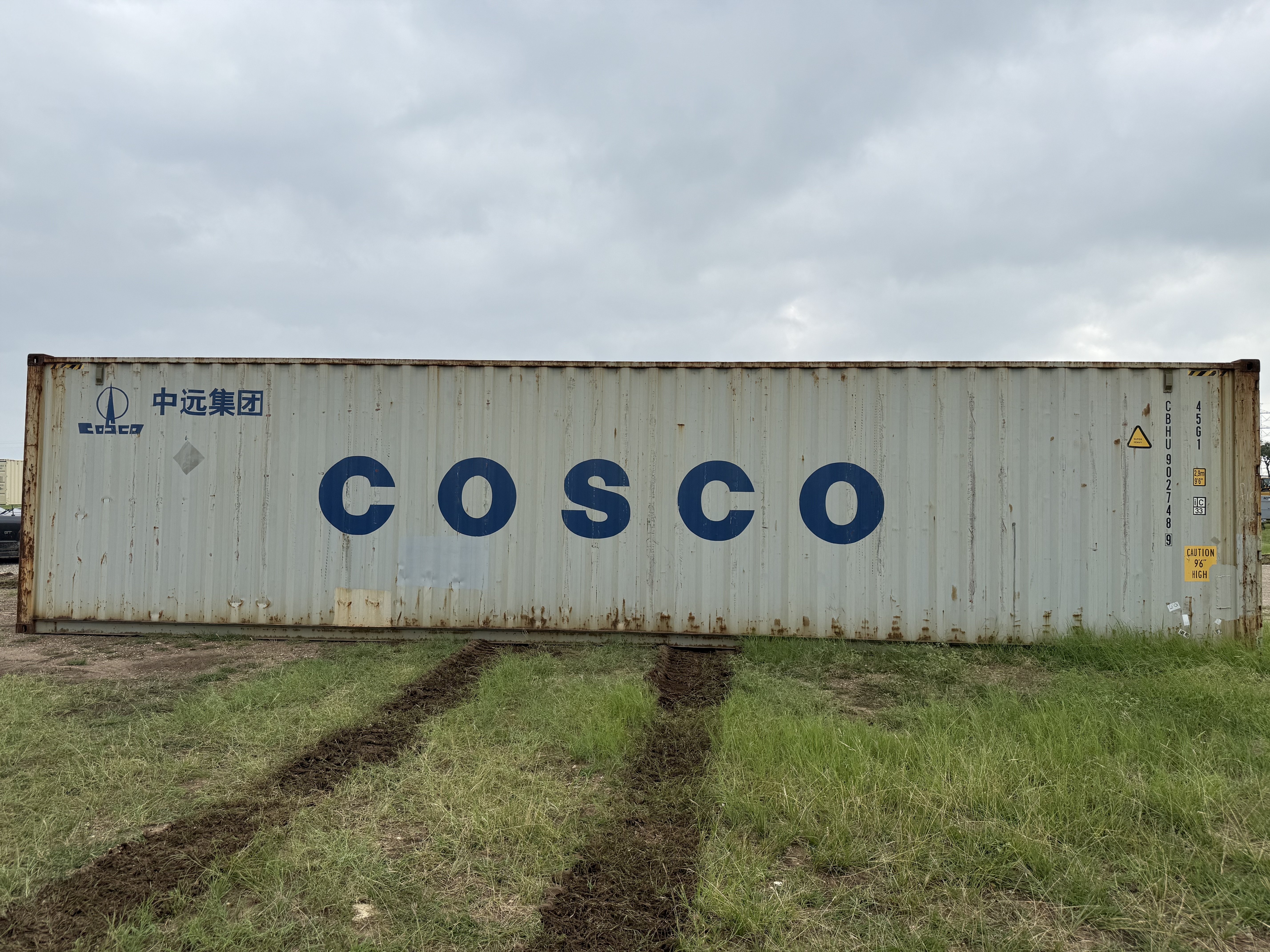 40' Container USED WIND AND WATER TIGHT, HIGH CUBE 9'6" TALL, 2 DOOR STD handles