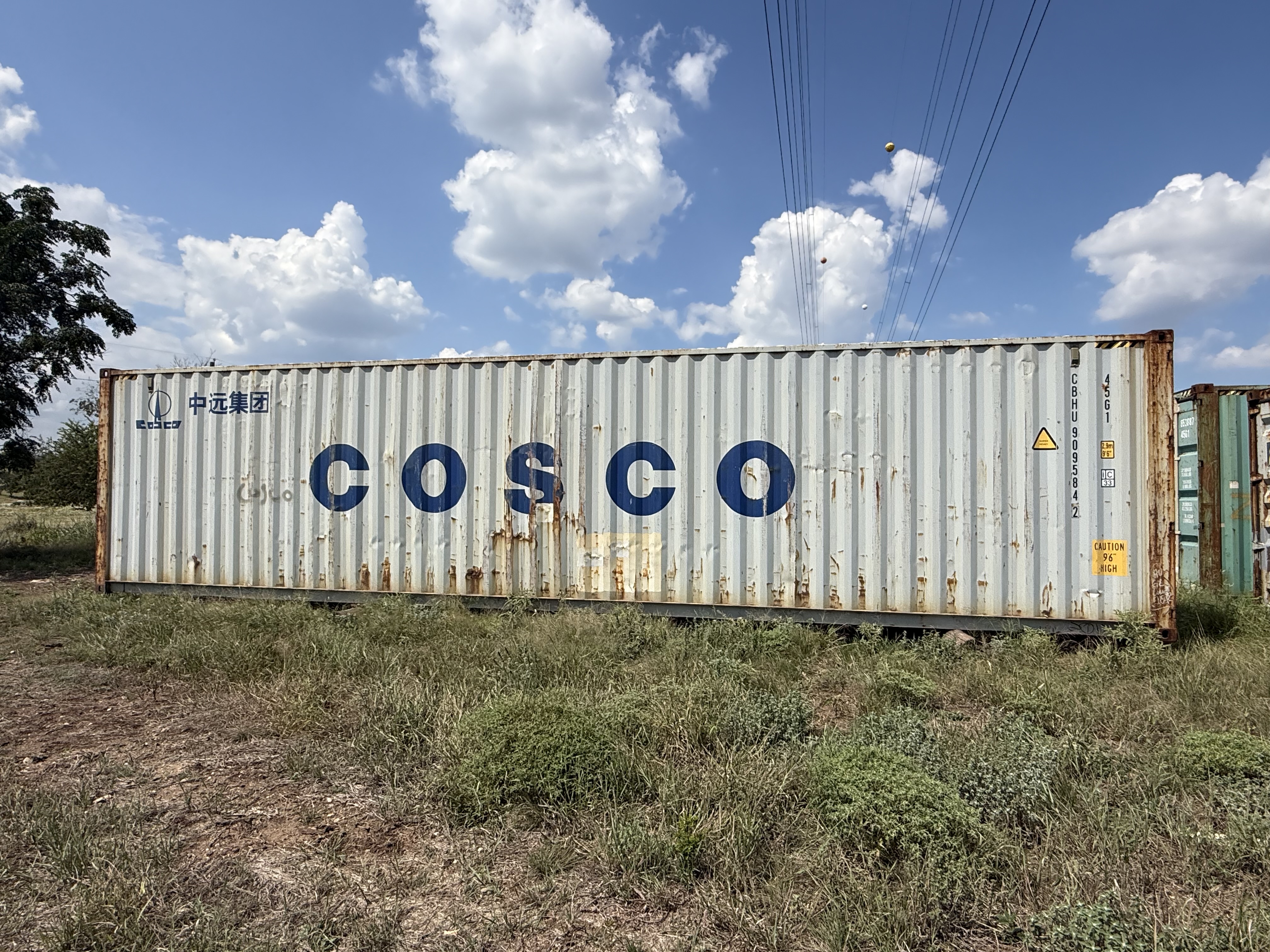 40' Container USED WIND AND WATER TIGHT, HIGH CUBE 9'6" TALL, RUST RED, 2 DOOR STD handles